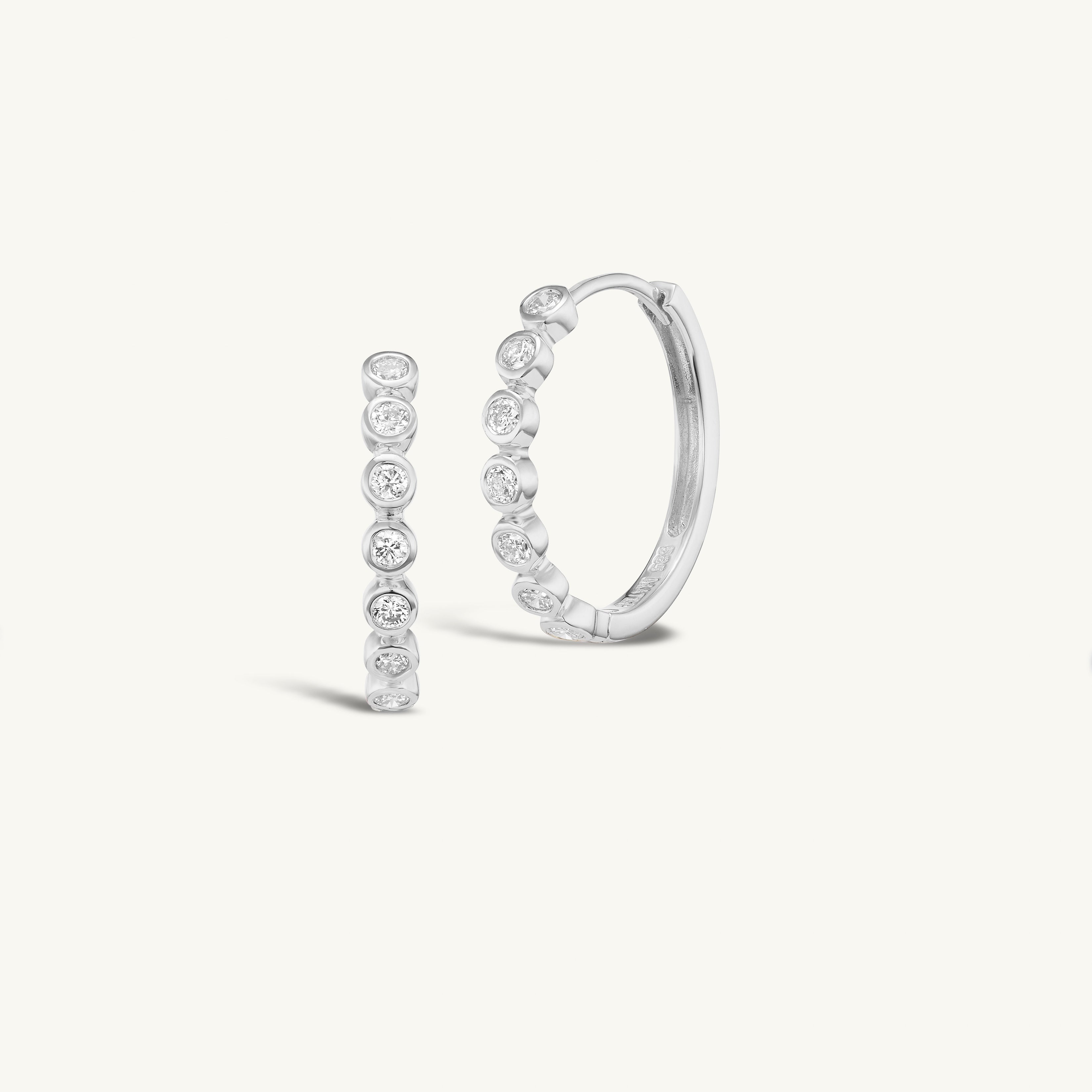 15mm Diamond Bezel Hoops