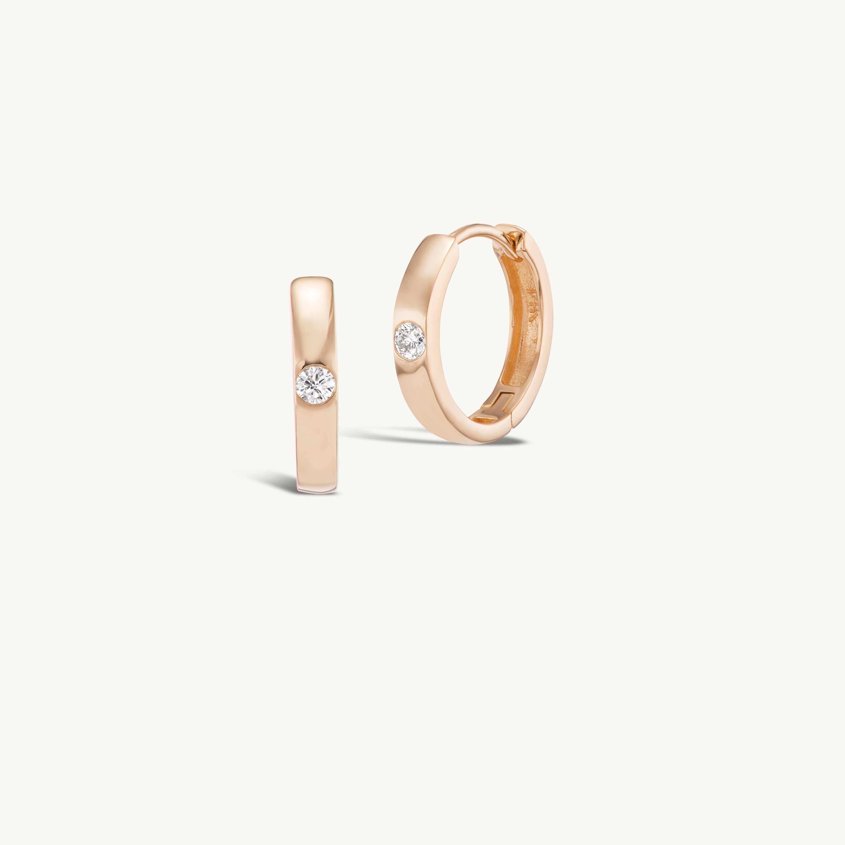 Wide Hoop with Diamond