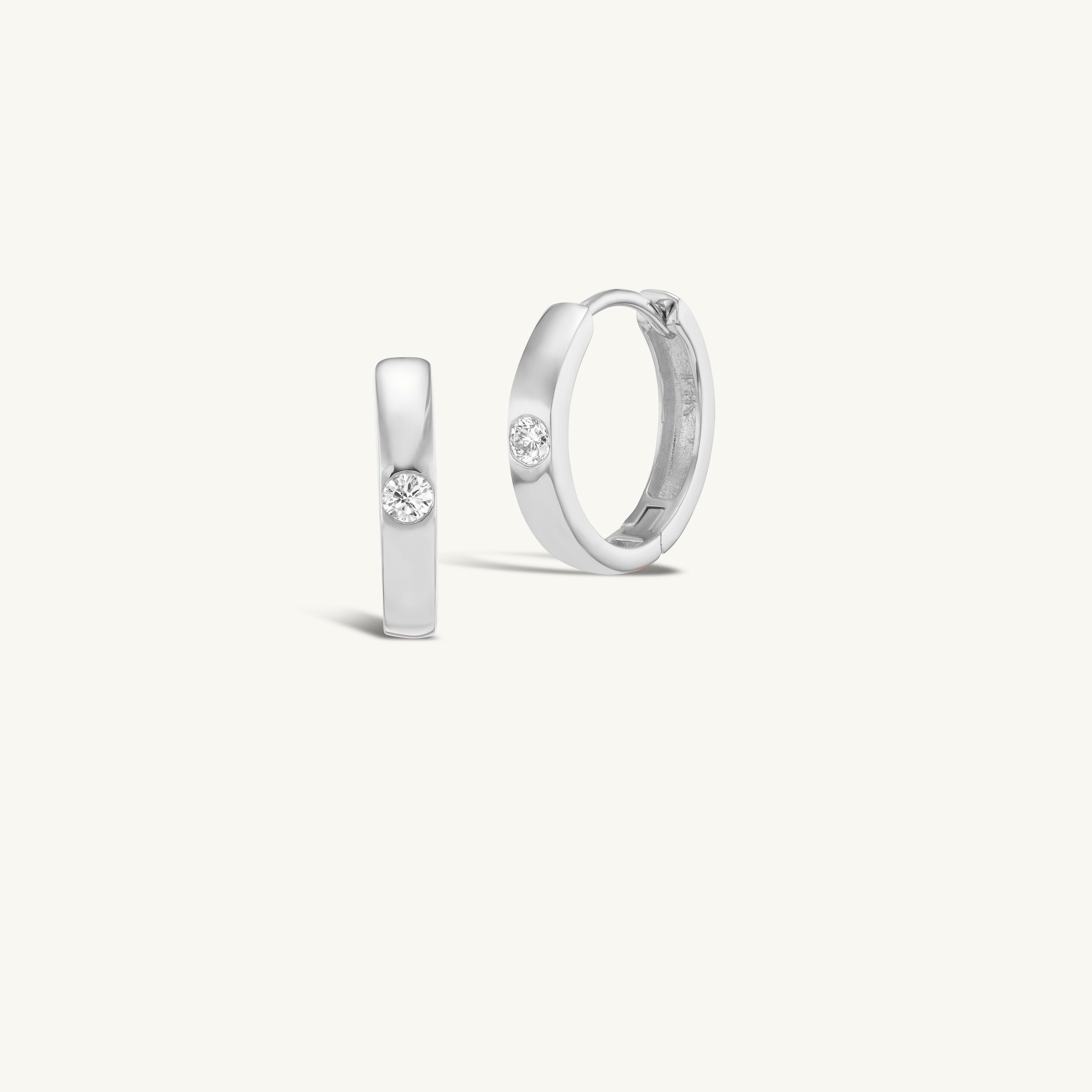 Wide Hoop with Diamond