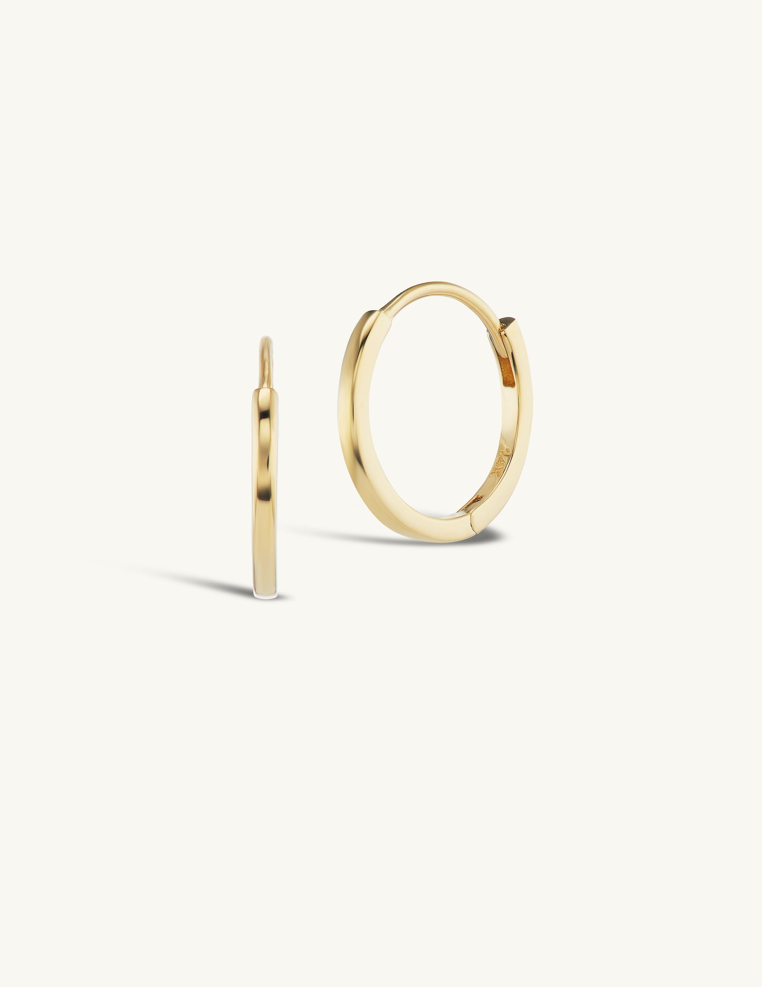 12mm Gold Huggies + Free Mini Round Diamond Charms