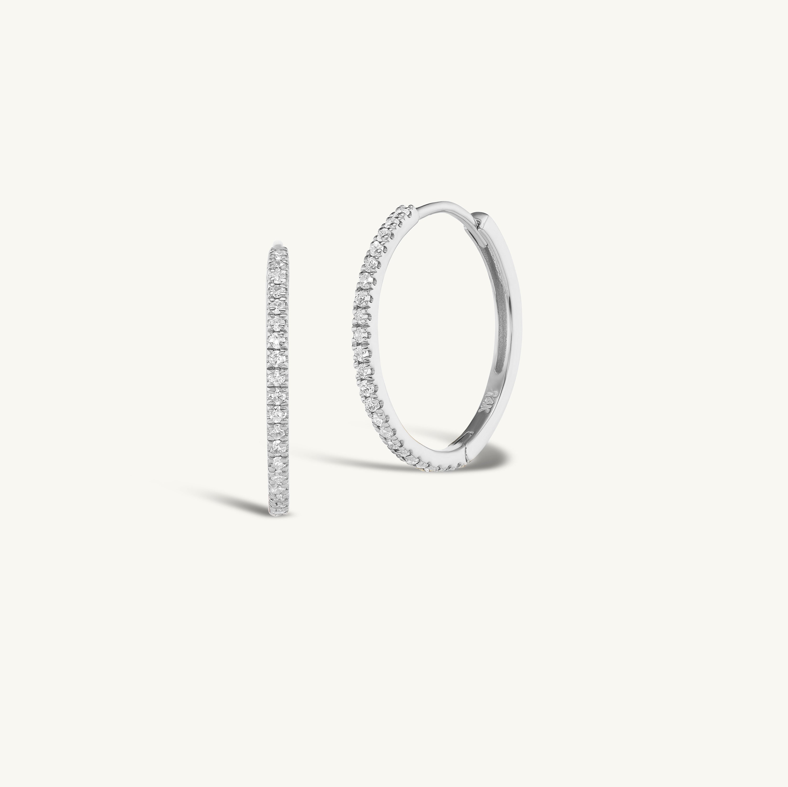 15mm Pave Huggies