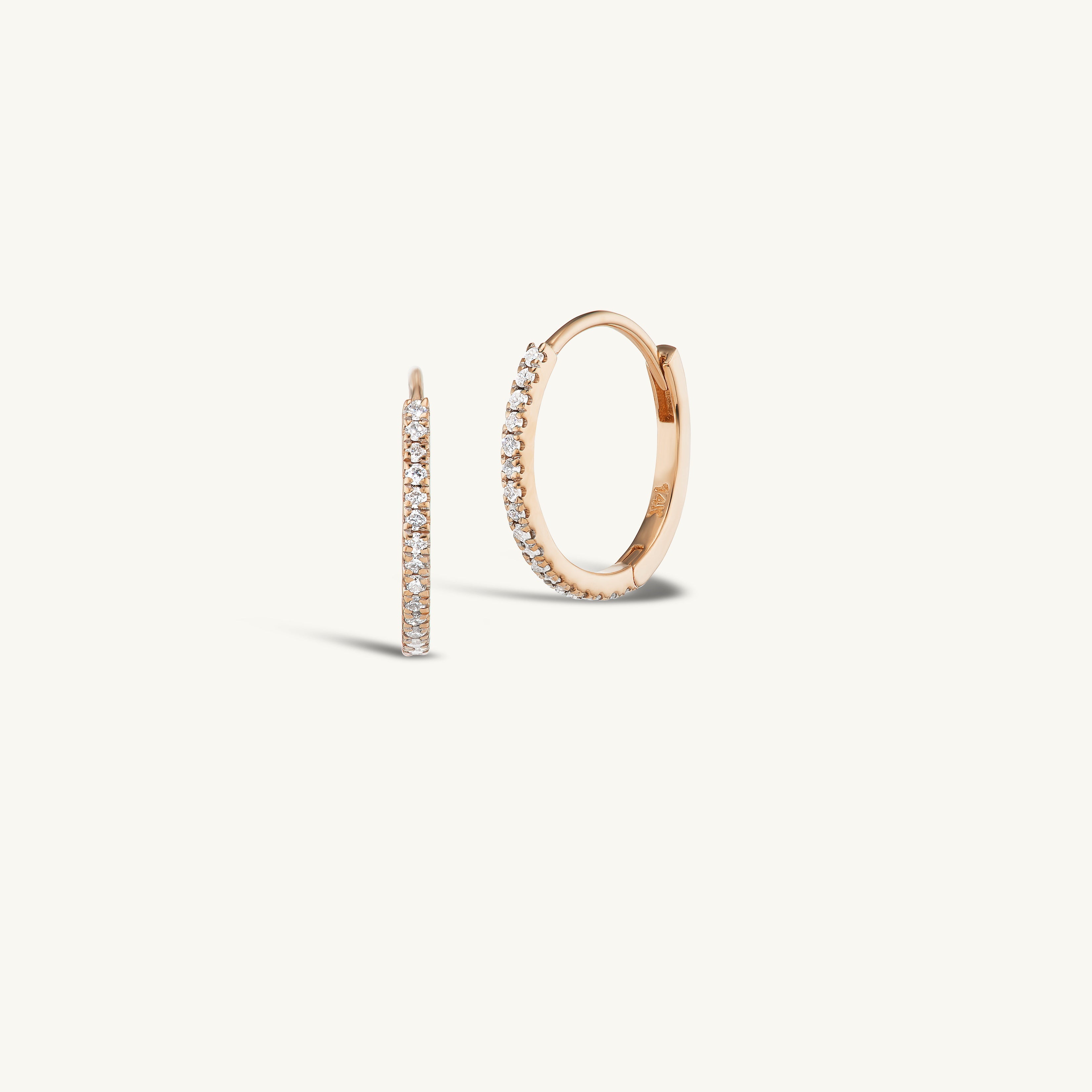 12mm Pave Huggies