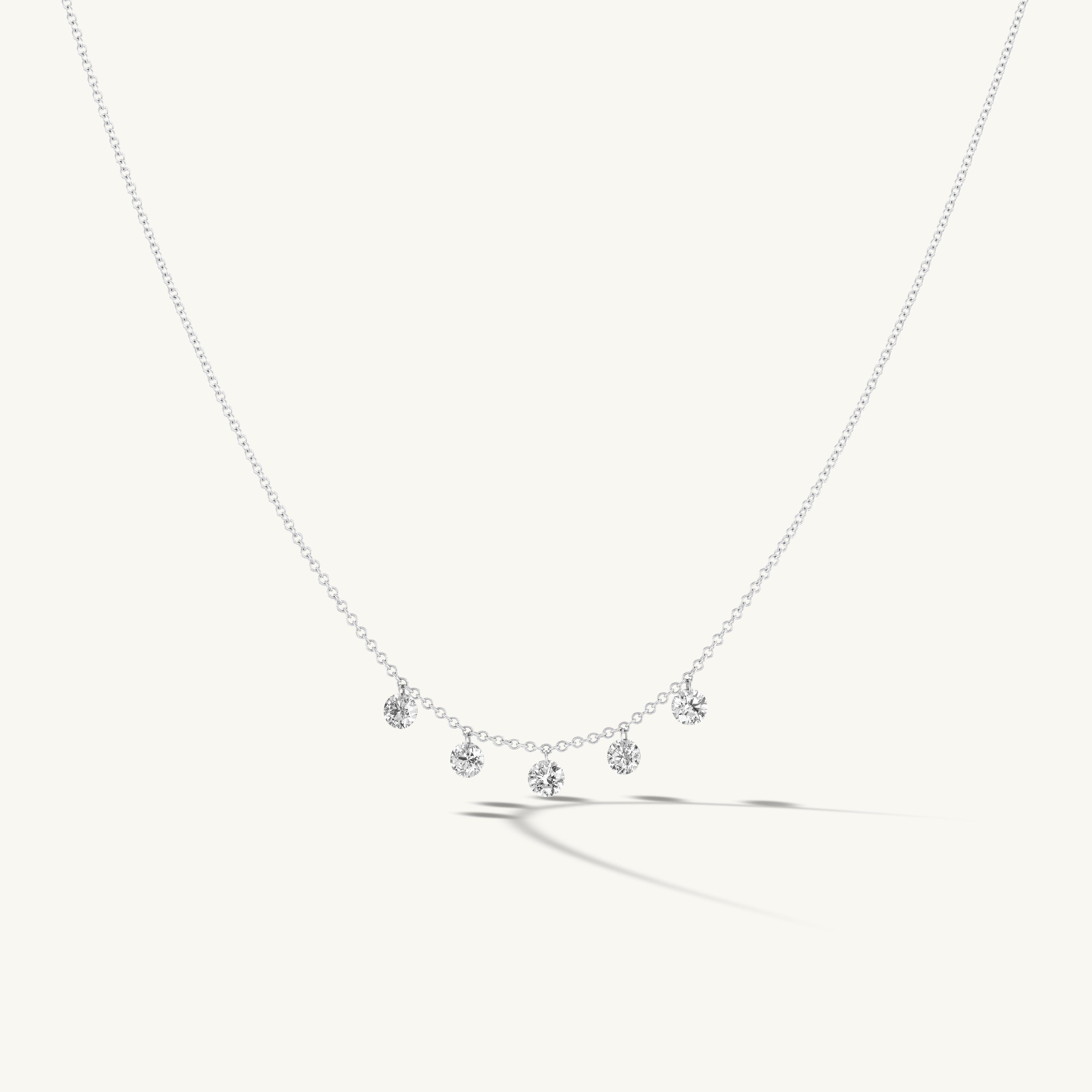 Pierced Five Diamond Necklace