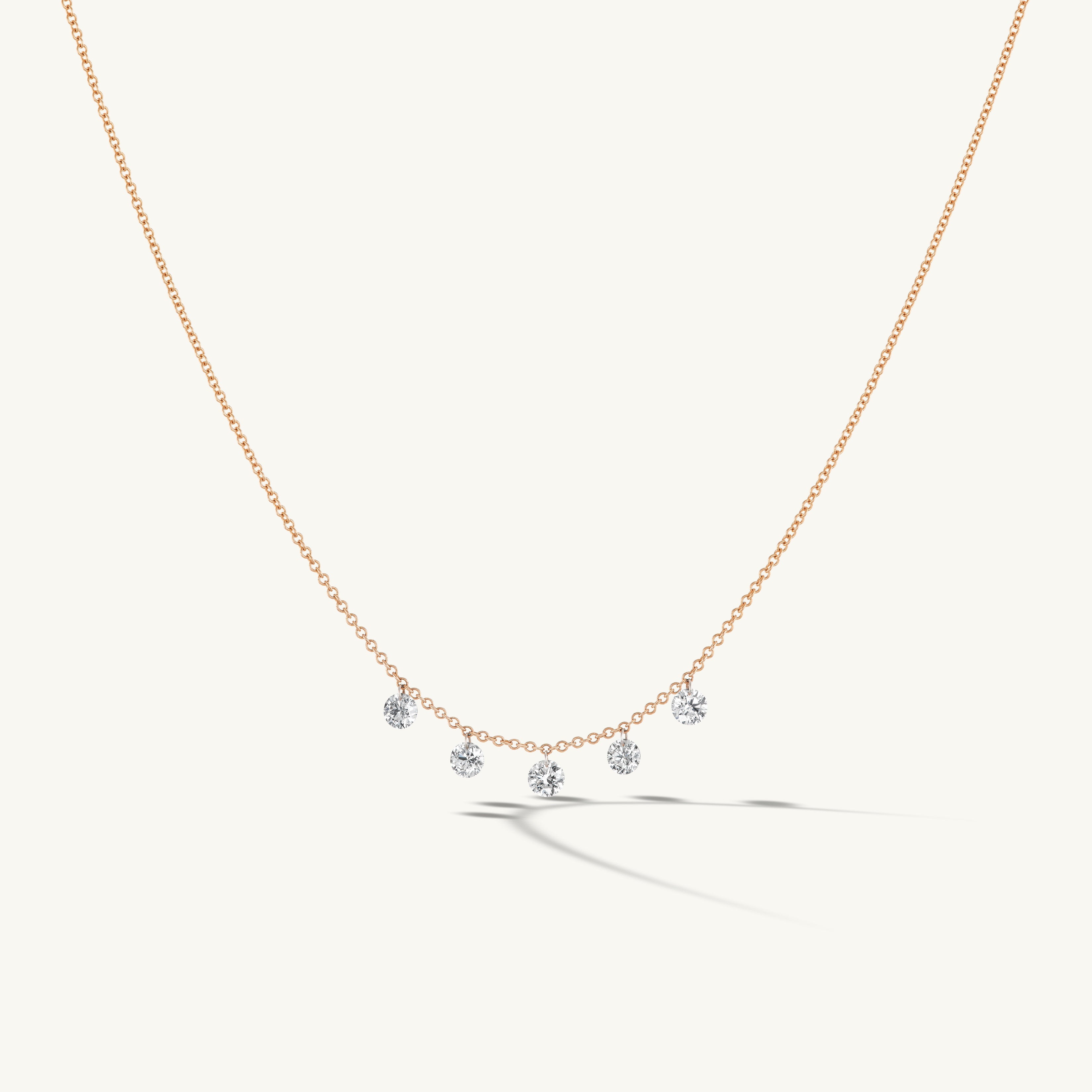 Pierced Five Diamond Necklace