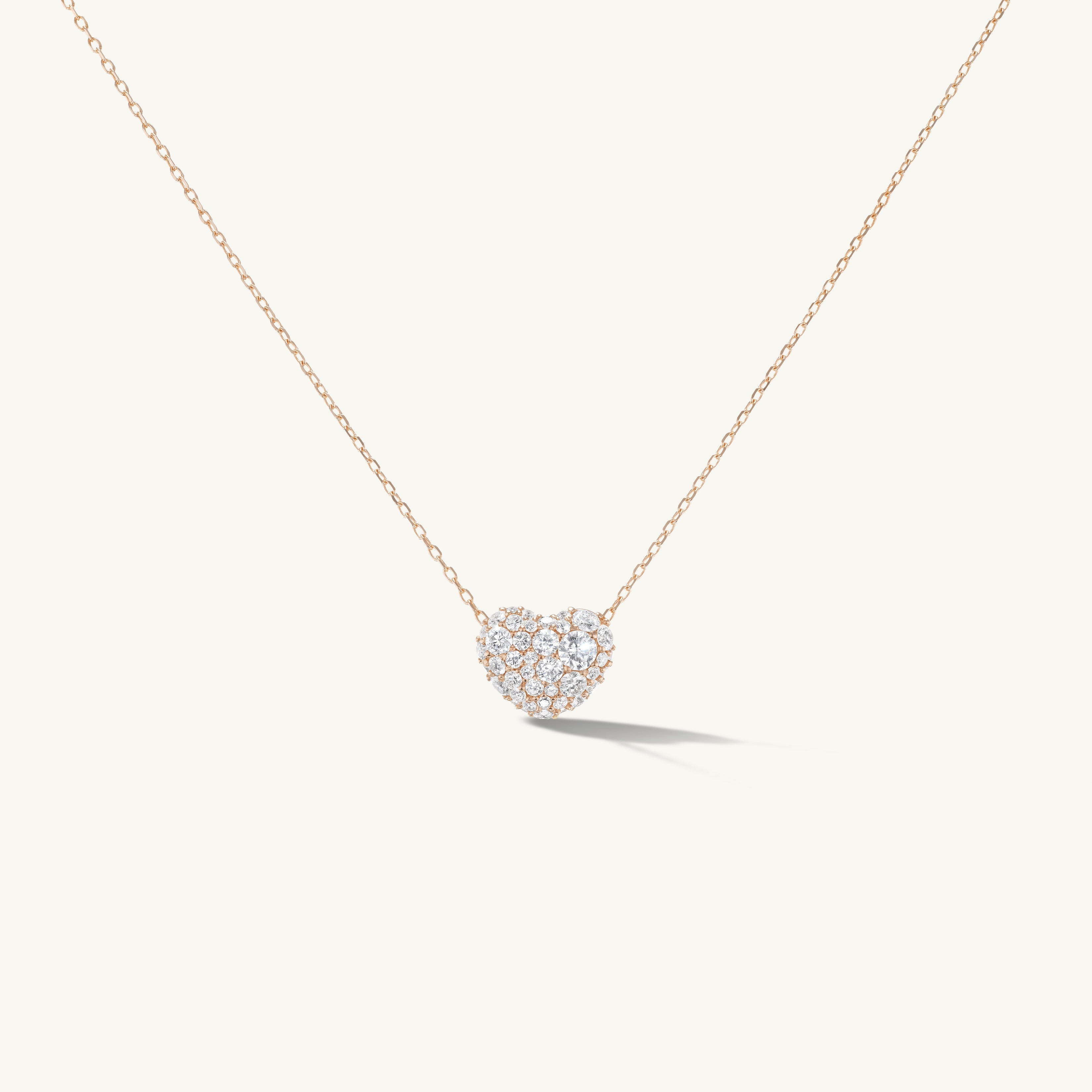 Pave Heart Pebble Pendant