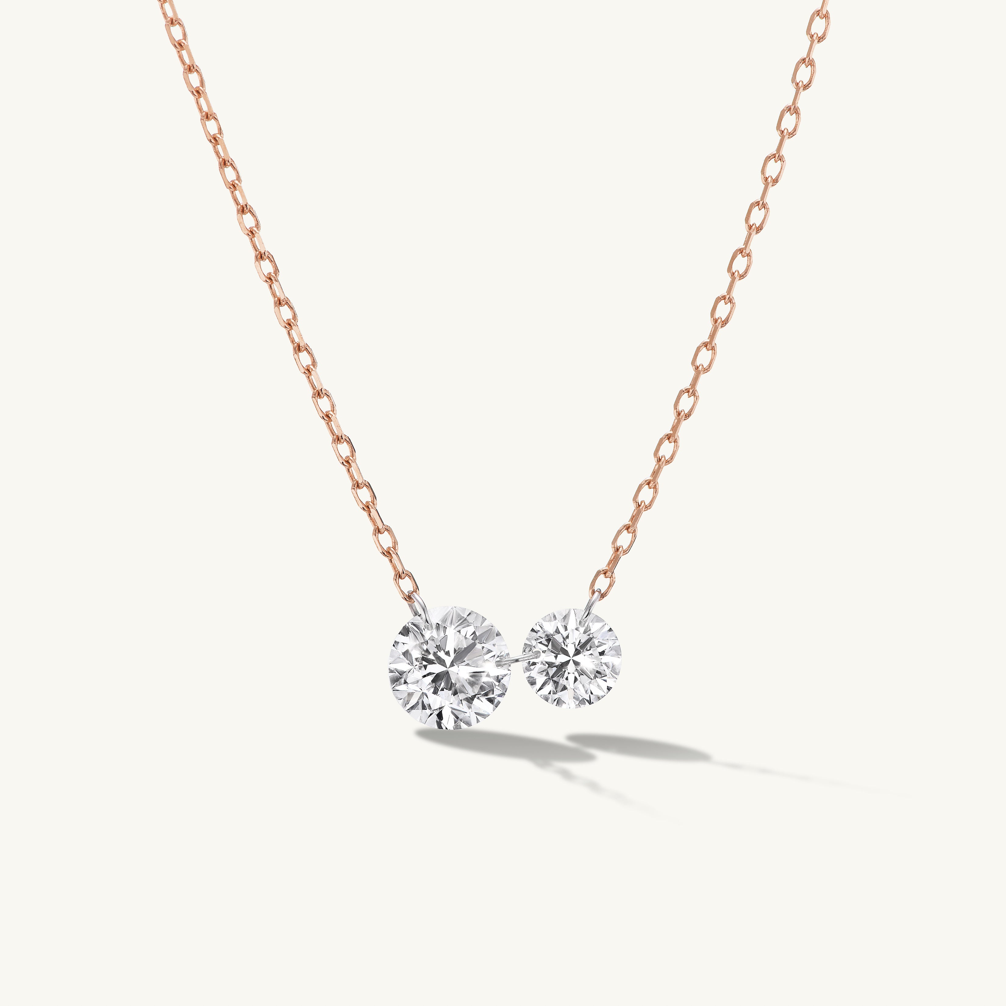 Pierced Diamond Twin Necklace