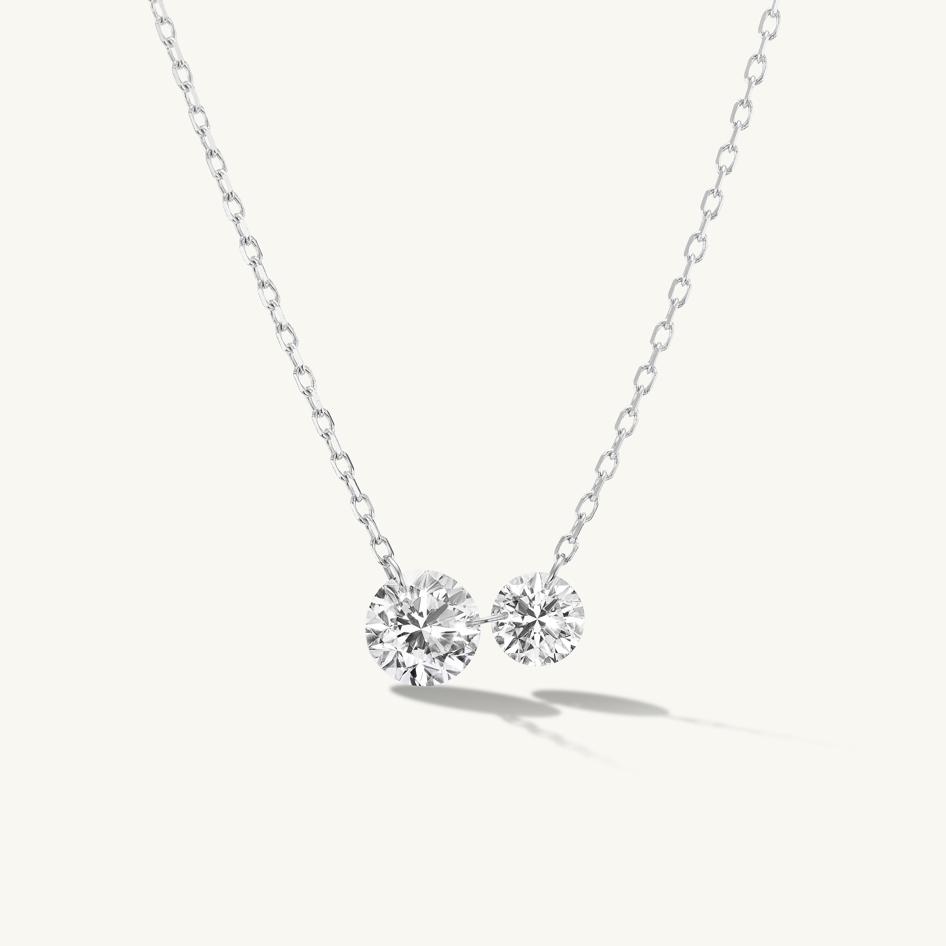 Pierced Diamond Twin Necklace