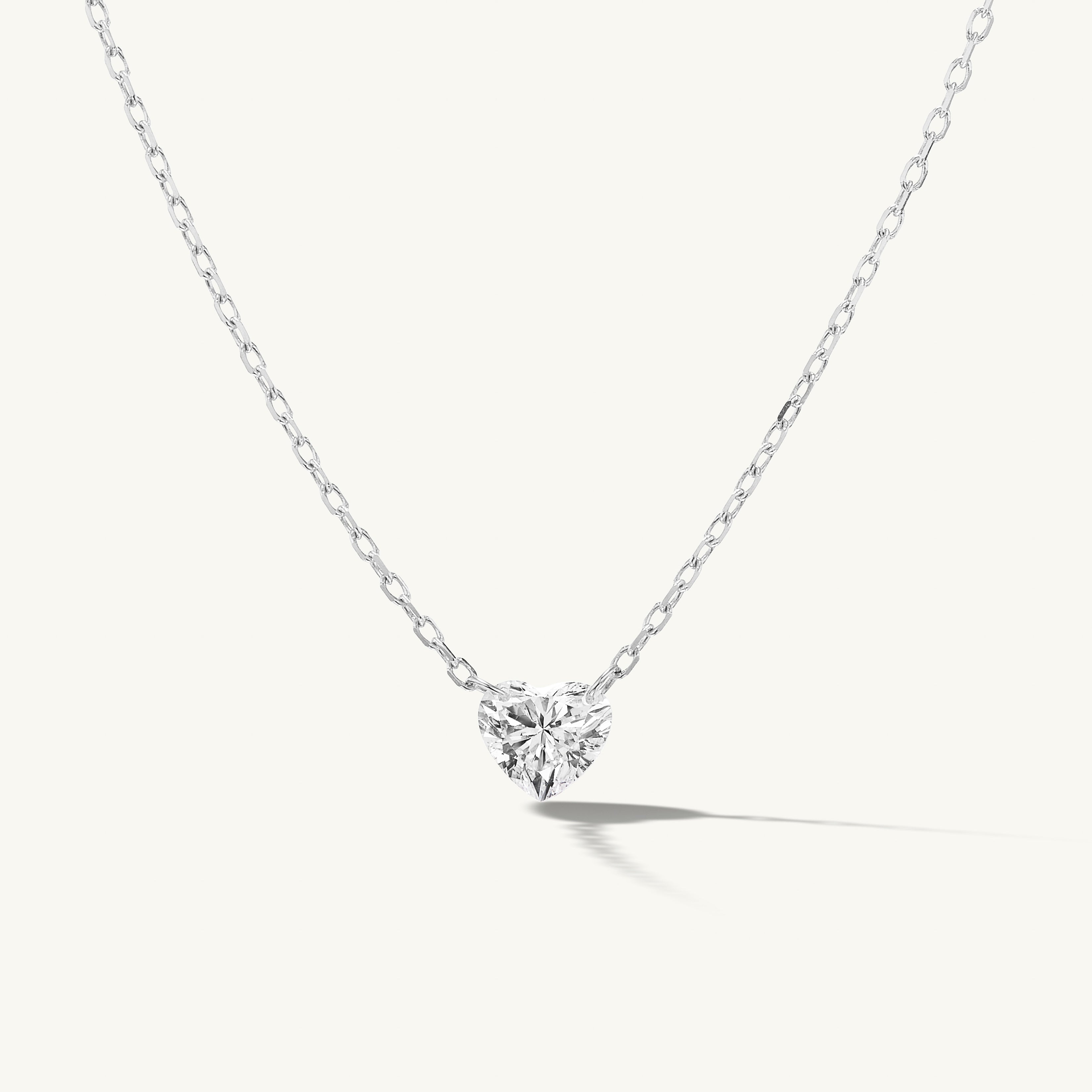 Pierced Solitaire Heart Necklace