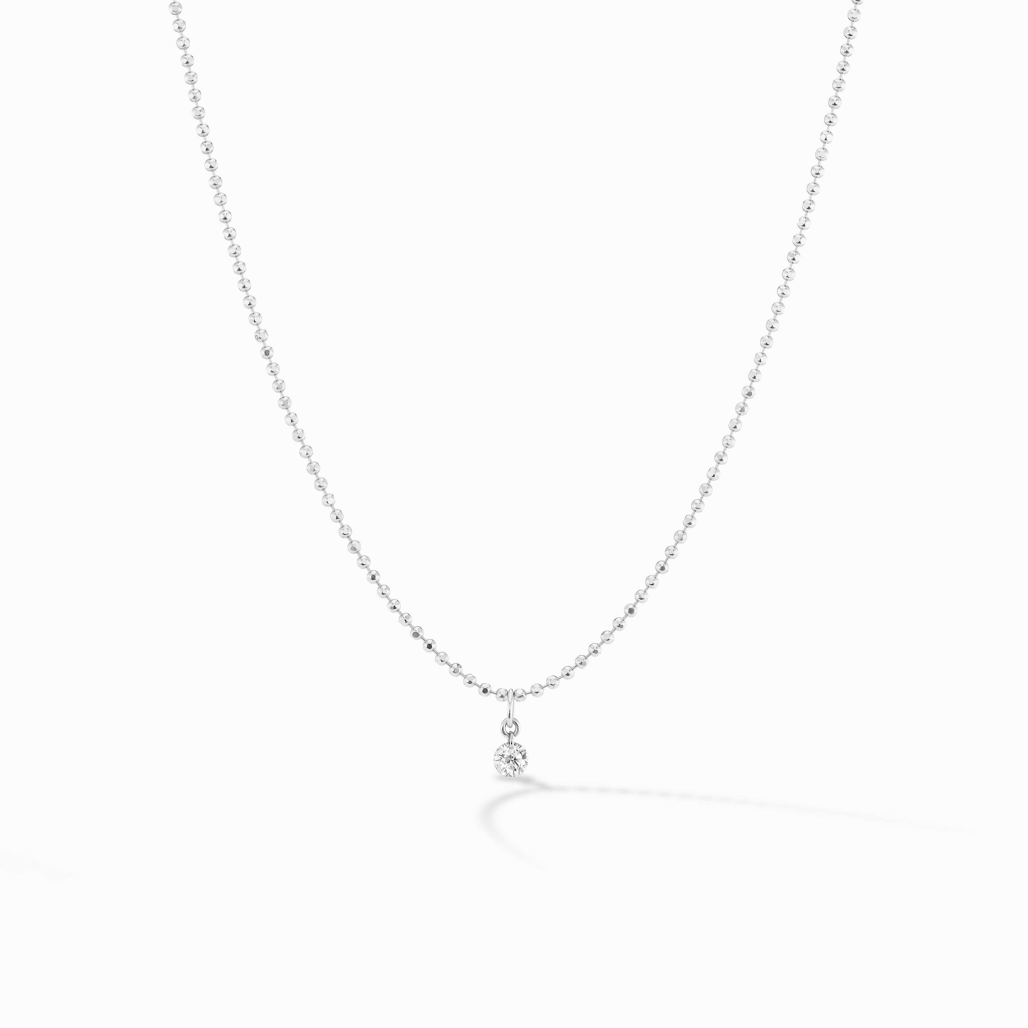 Pierced Diamond Beaded Chain Necklace