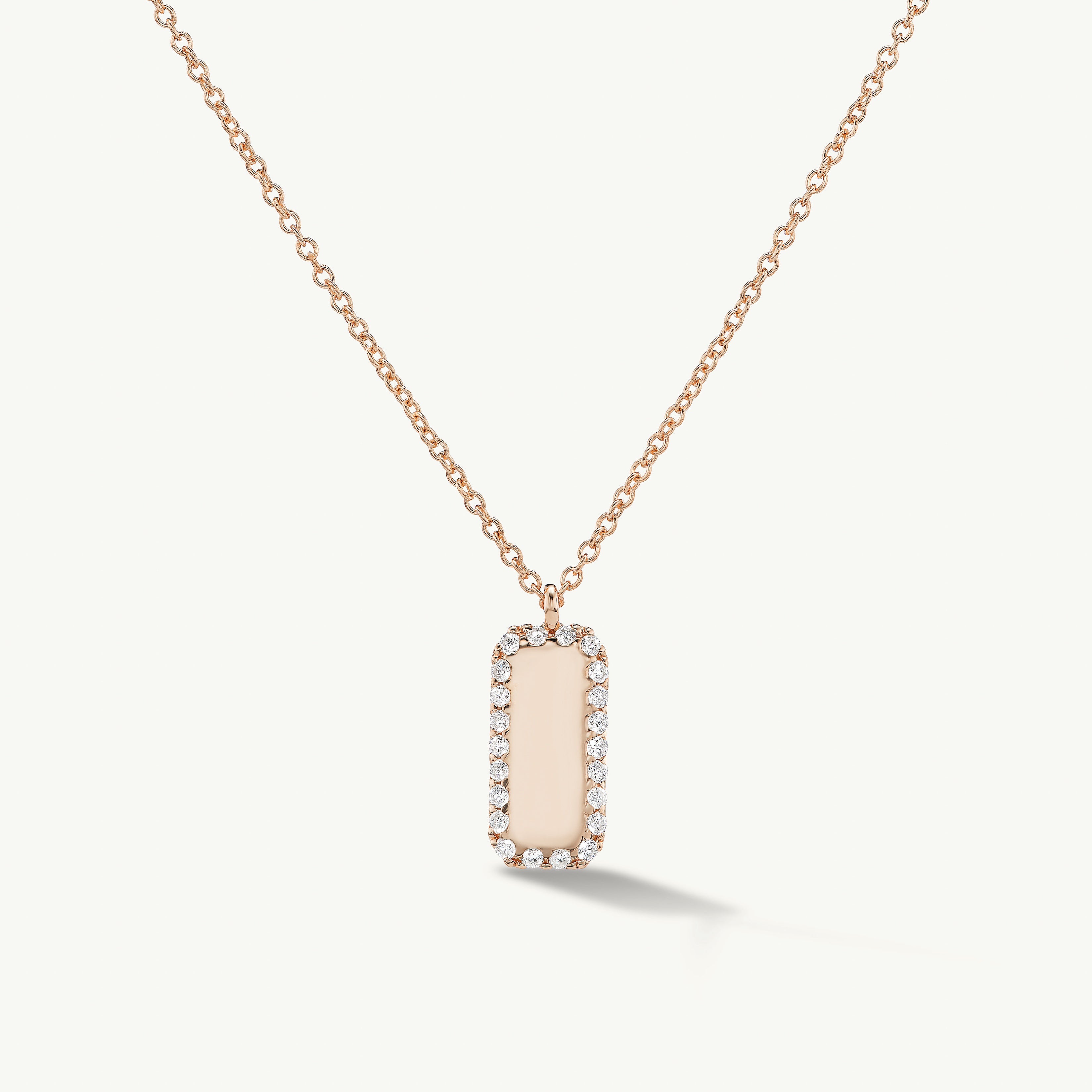 Vertical Diamond Edge Tag Necklace