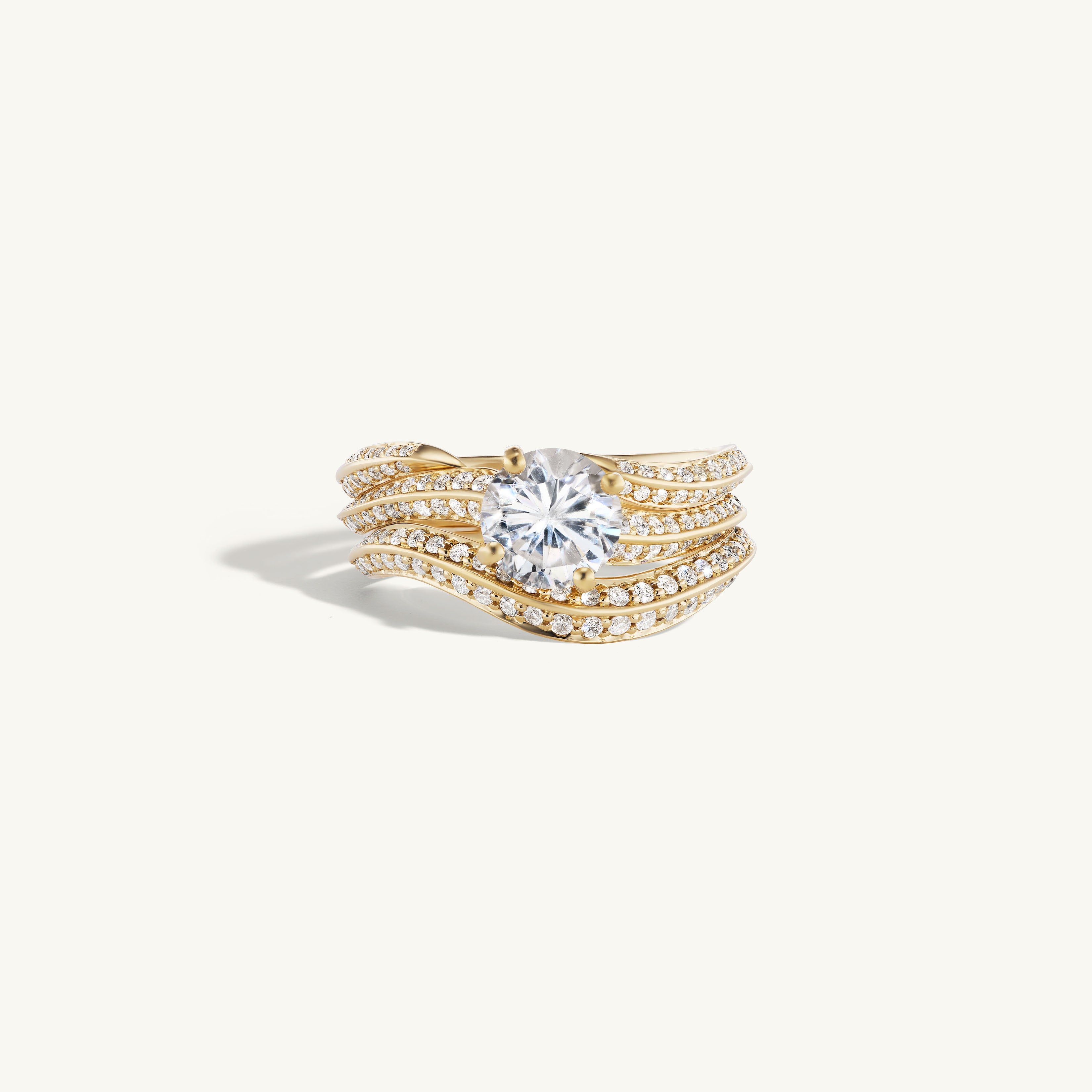 Pave Tidal Engagement Try-On Ring