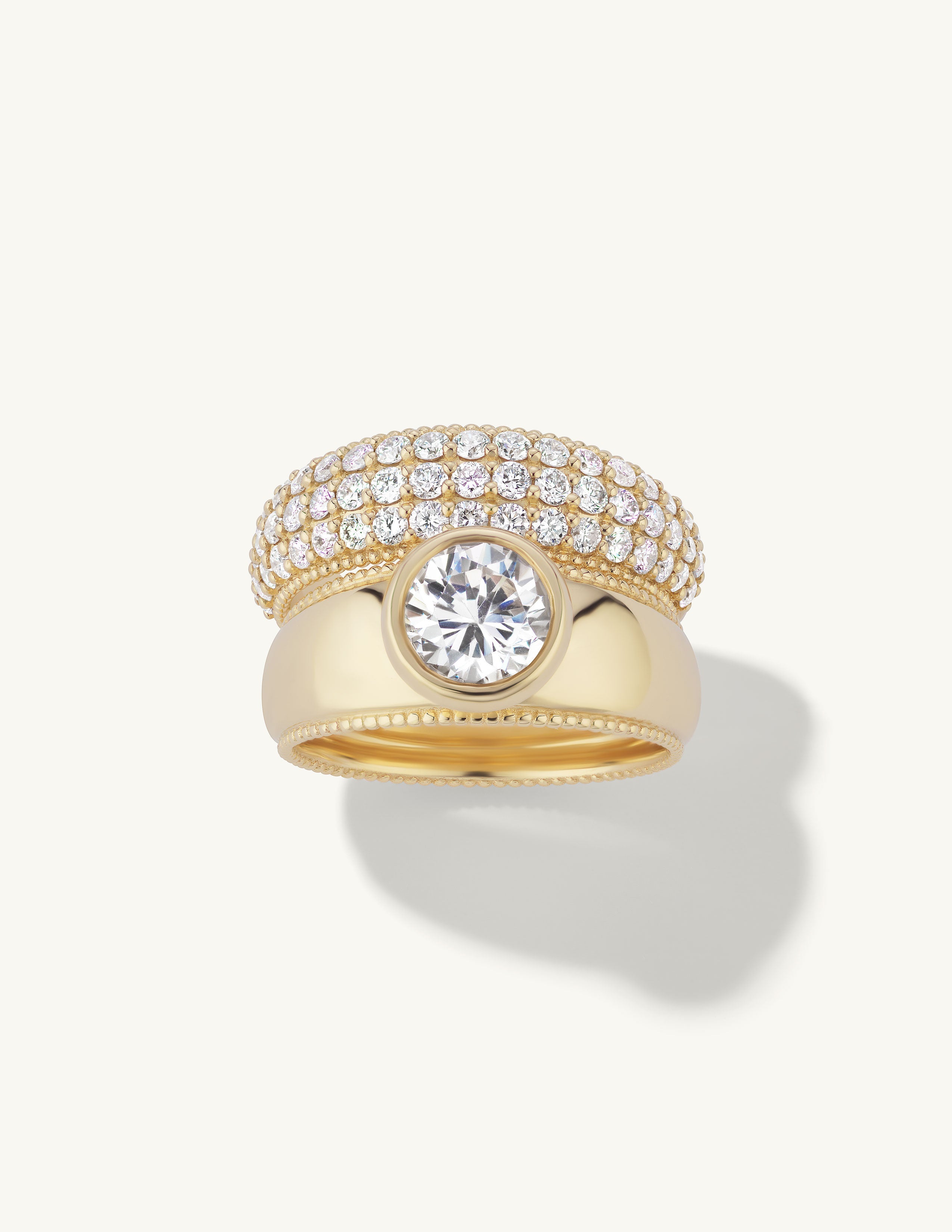 Wide Engagement Try-On Ring with Milgrain