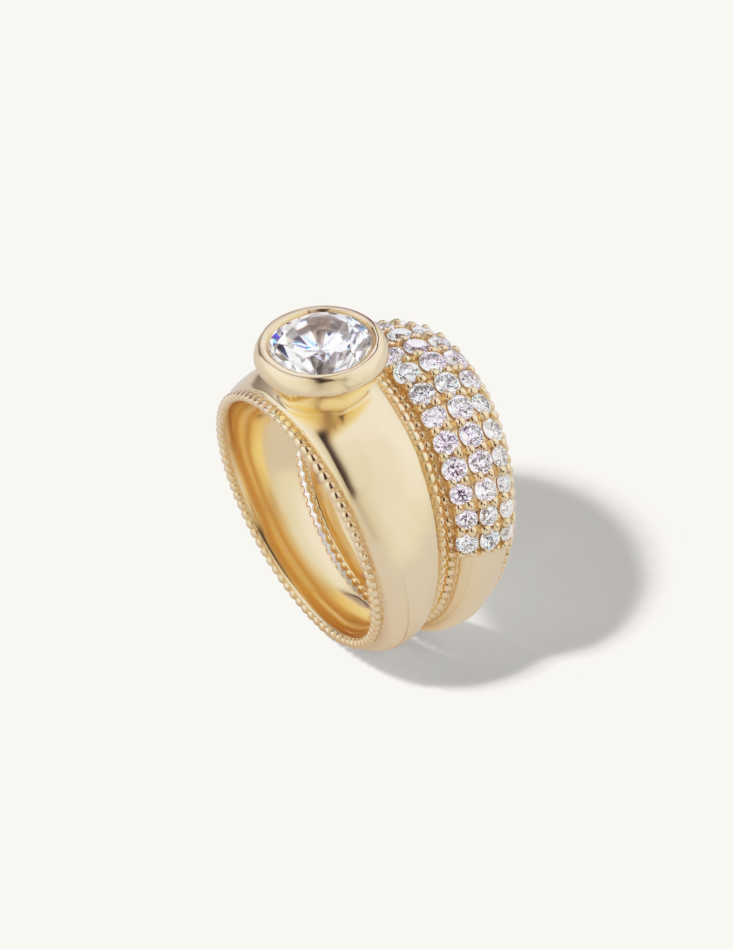 Wide Engagement Try-On Ring with Milgrain