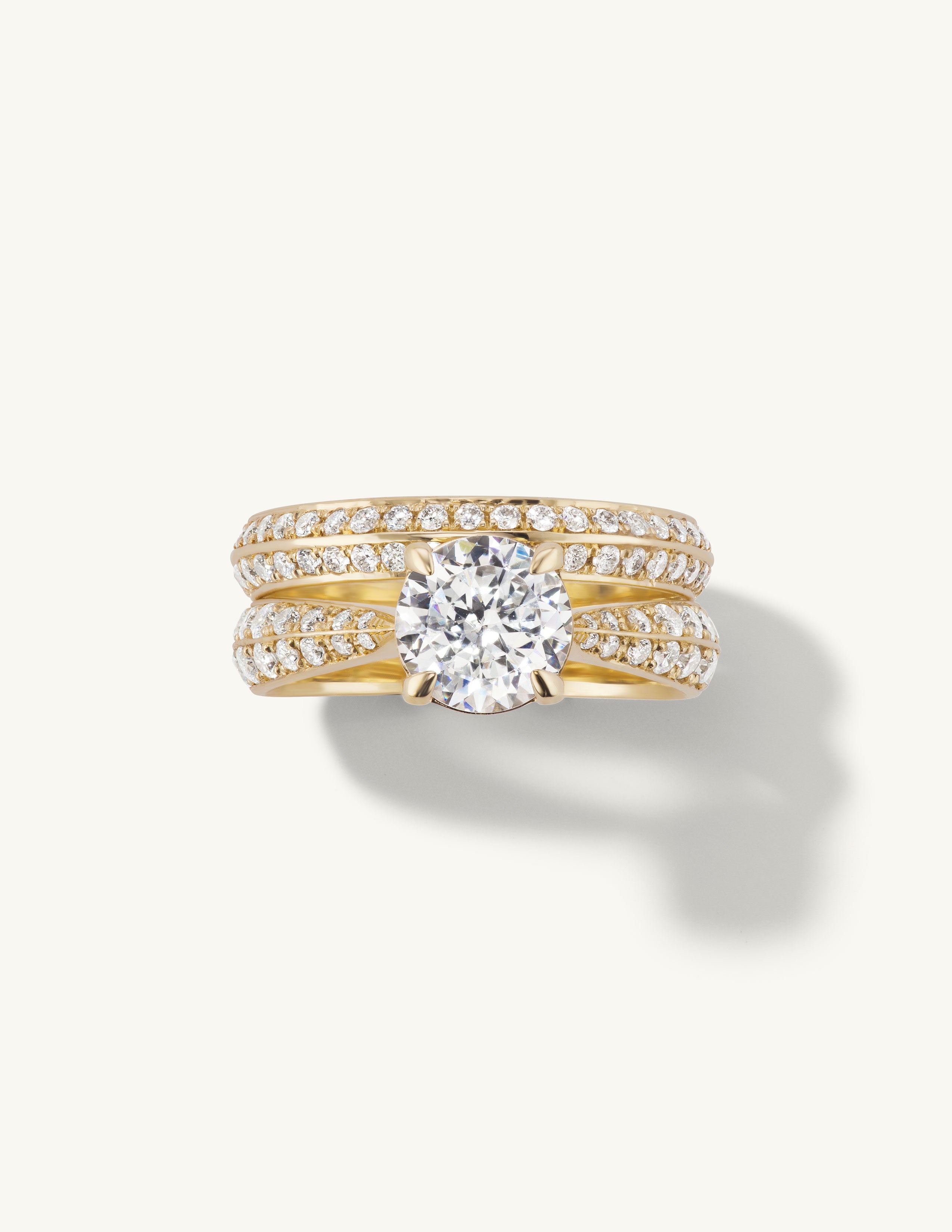 Tapered Pave Engagement Try-on Ring