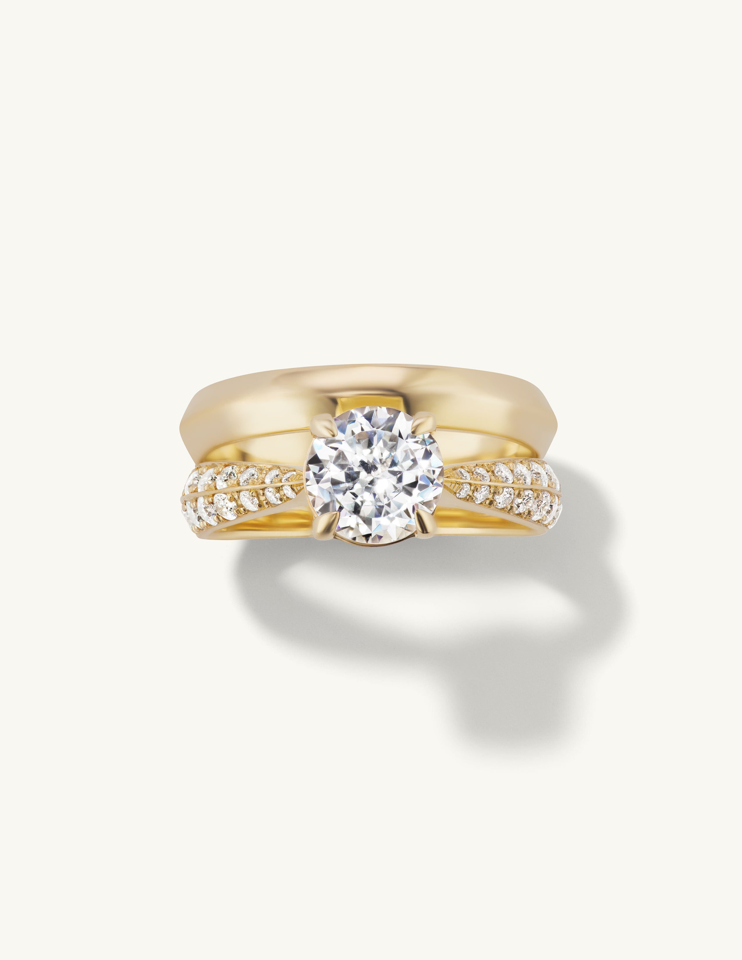 Tapered Pave Engagement Try-on Ring