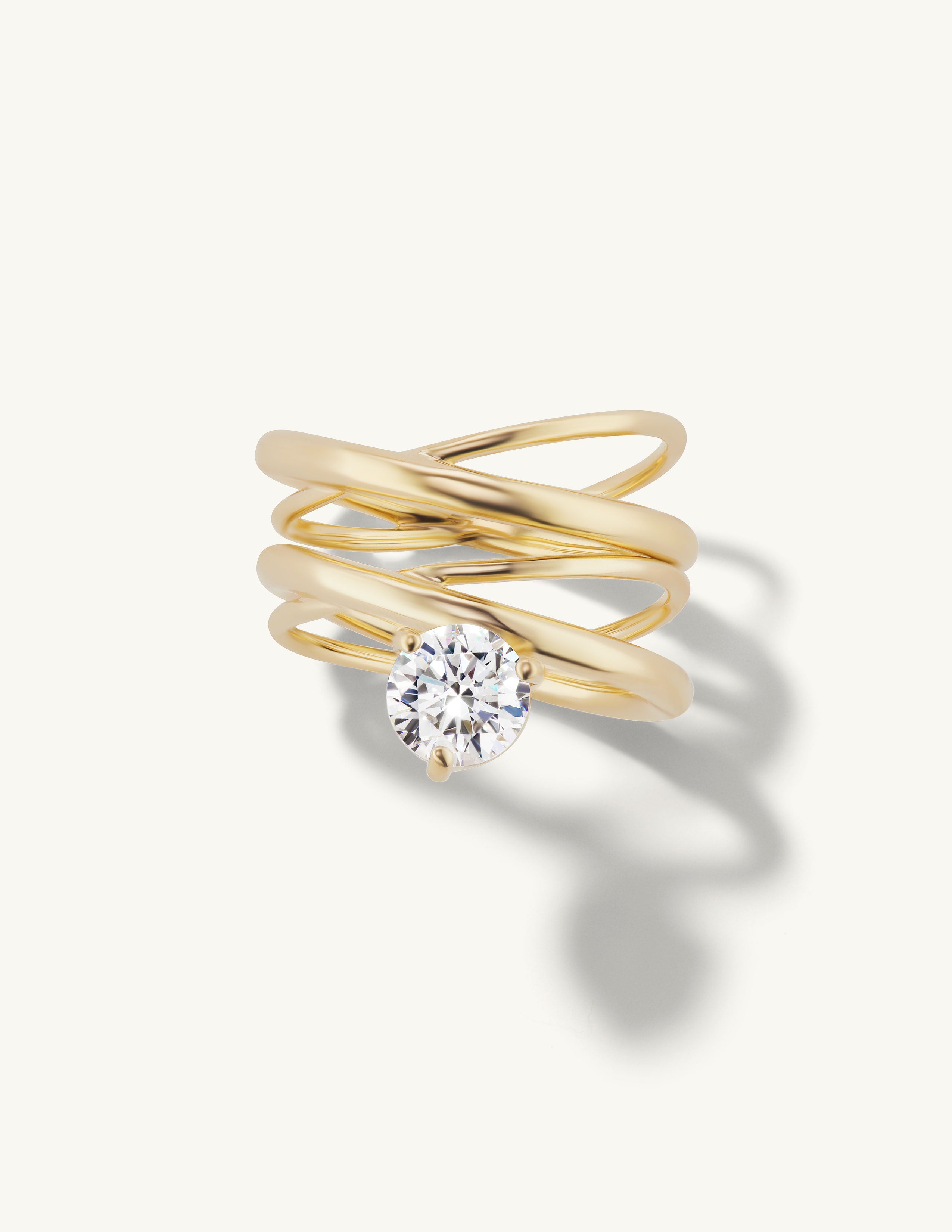 Plain Crossover Engagement Try-On Ring