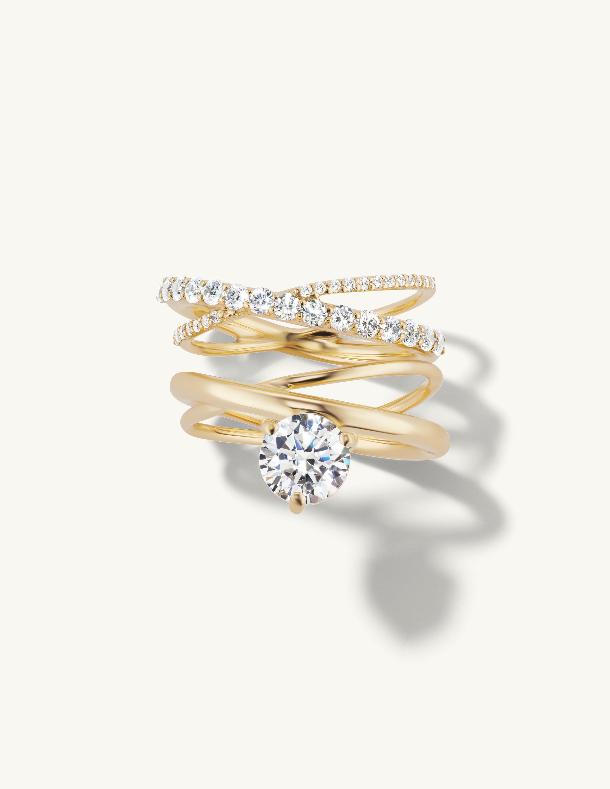 Plain Crossover Engagement Try-On Ring