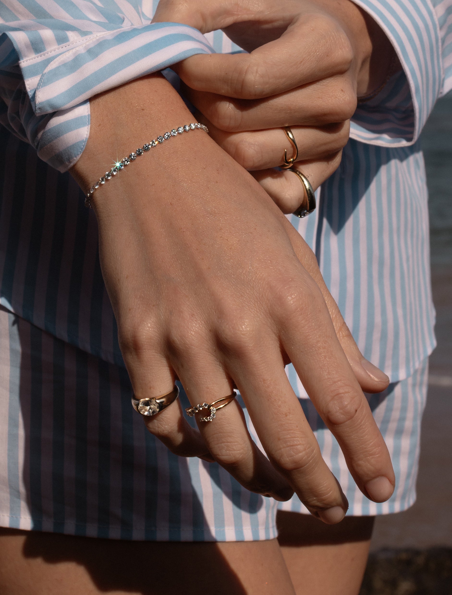 Pierced Diamond Tennis Bracelet - In Stock