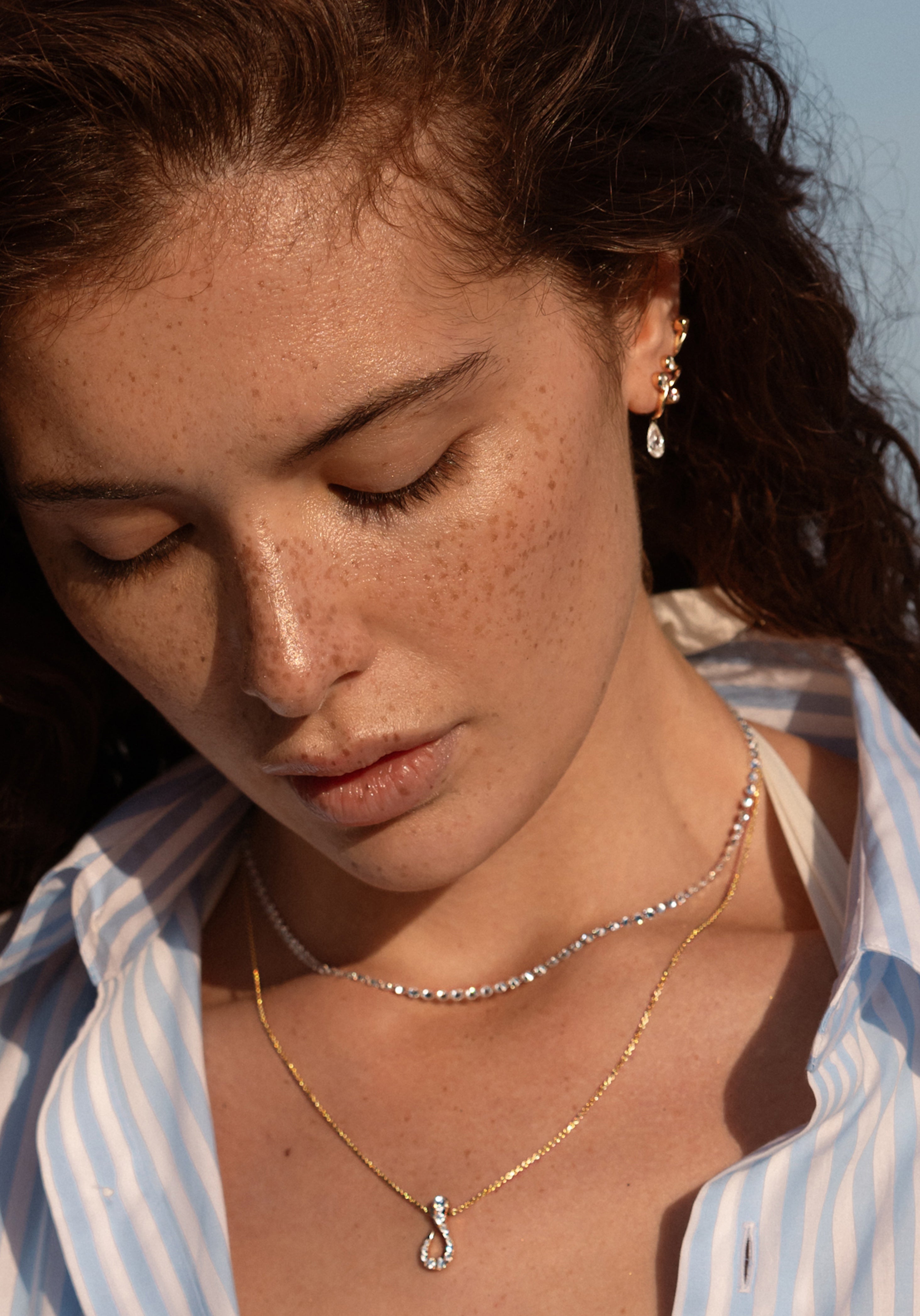 Diamond Forever Earring with Hanging Pear