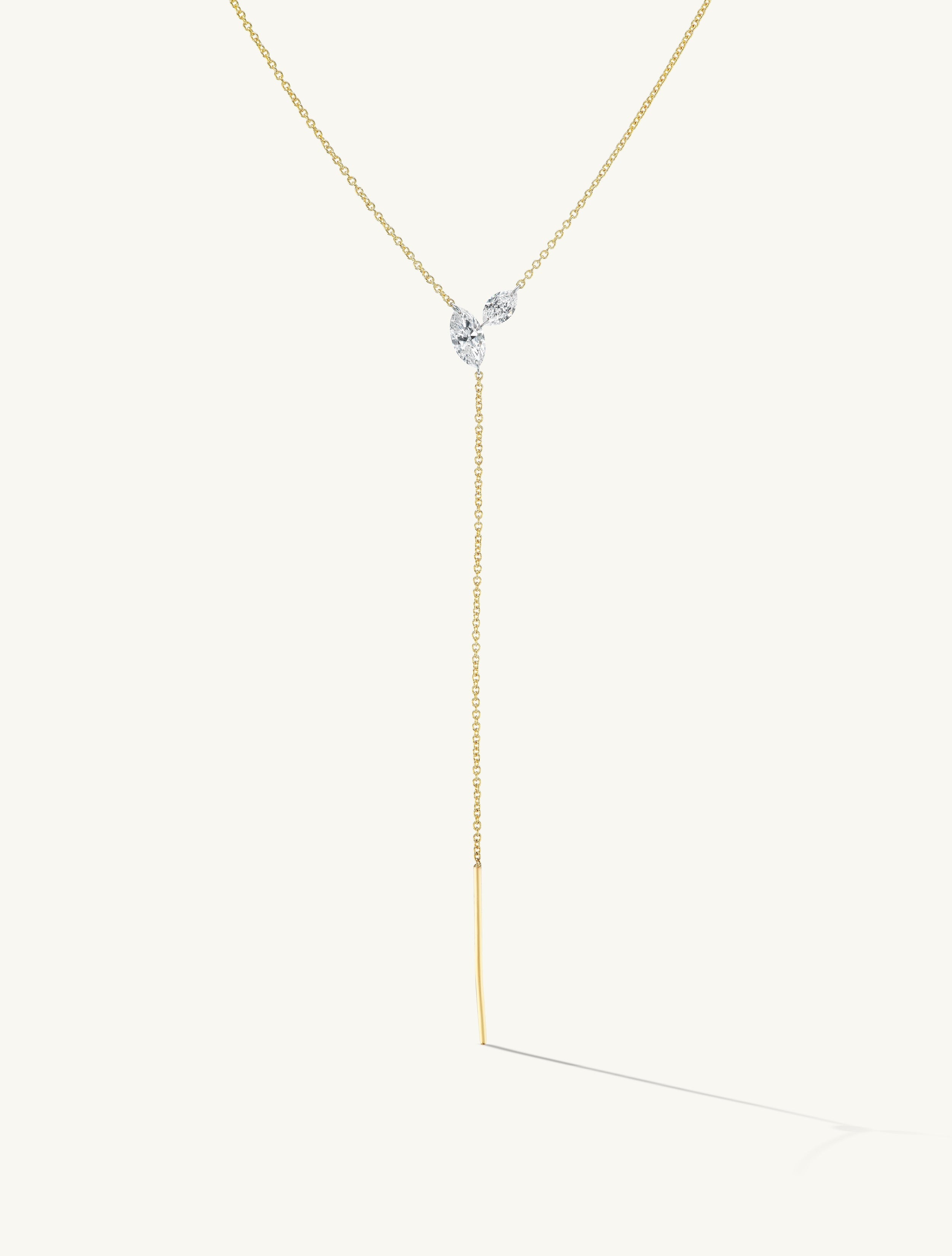Pierced Marquise Twin Lariat