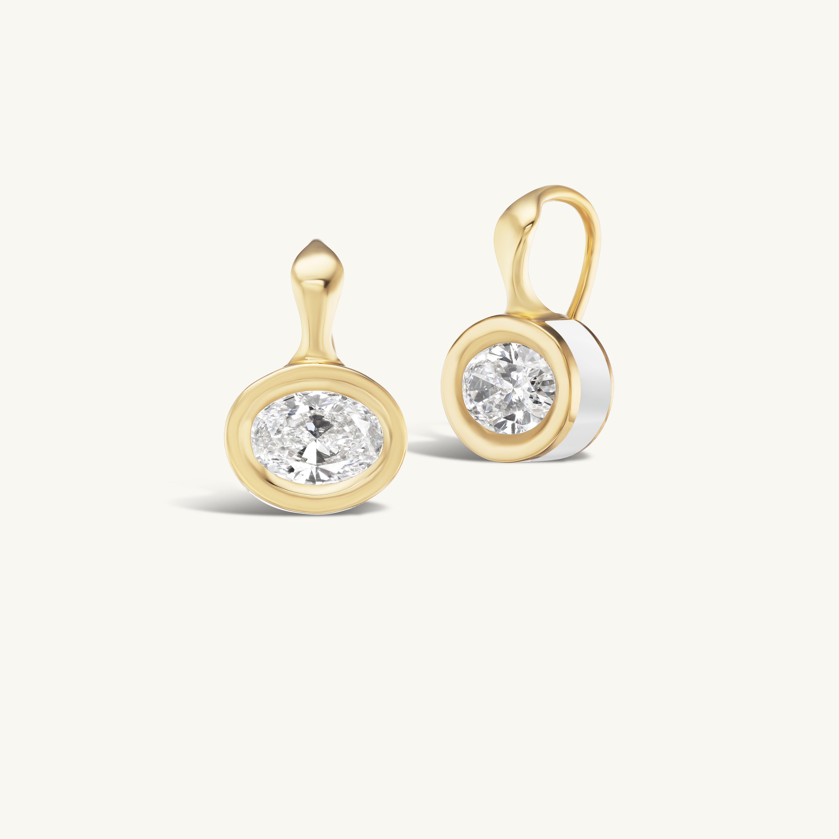 SRJ X ZM Oval Diamond and Enamel Earrings
