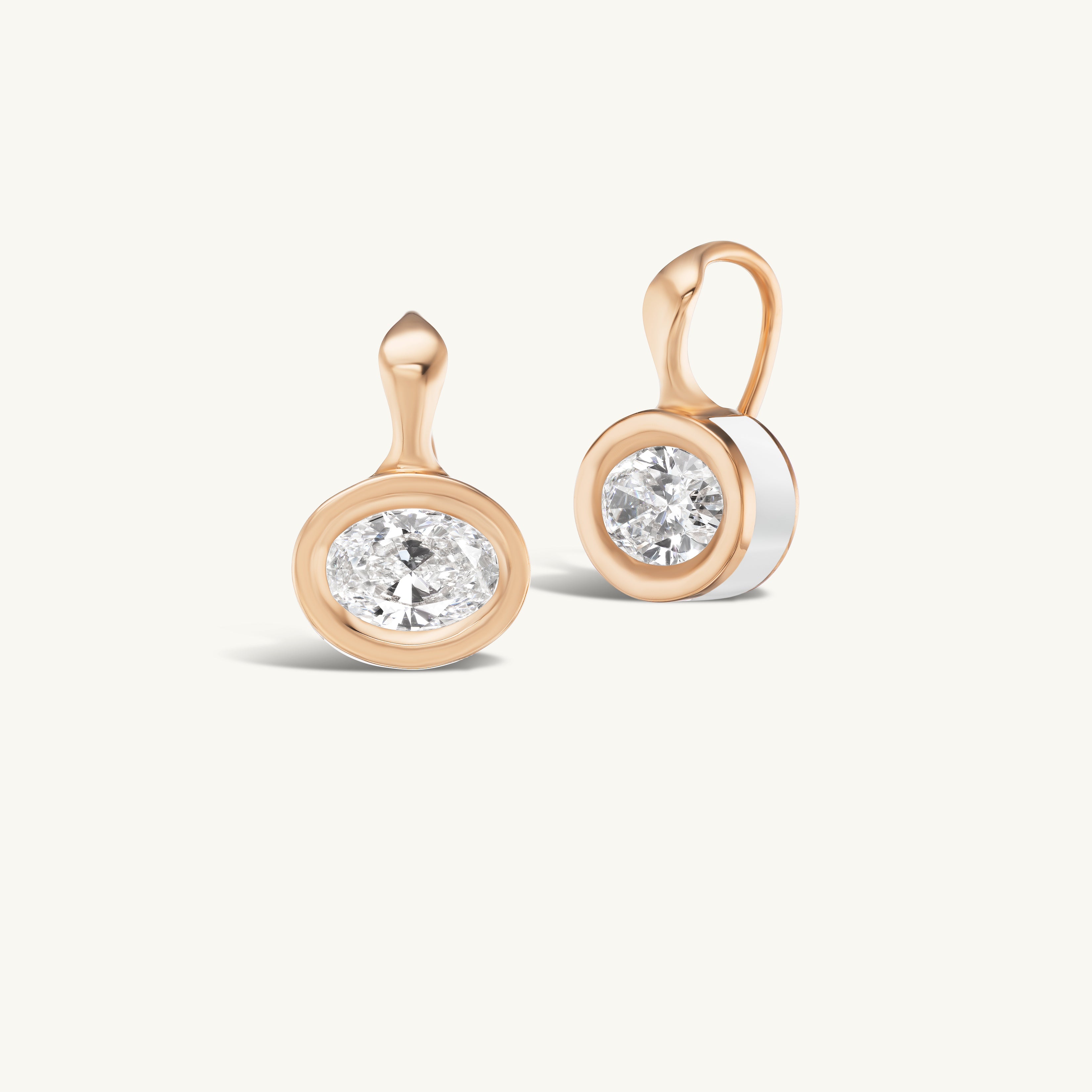 SRJ X ZM Oval Diamond and Enamel Earrings