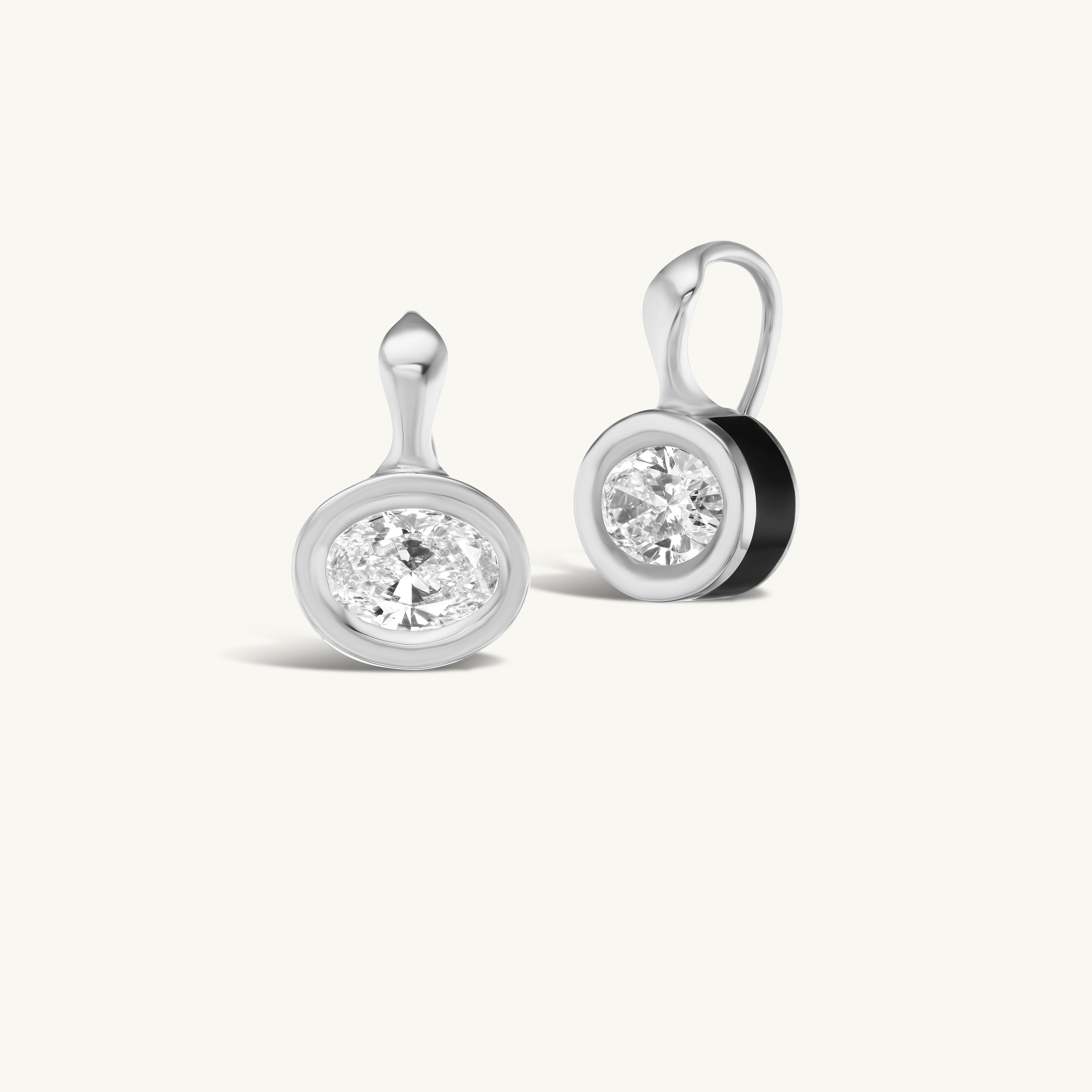 SRJ X ZM Oval Diamond and Enamel Earrings