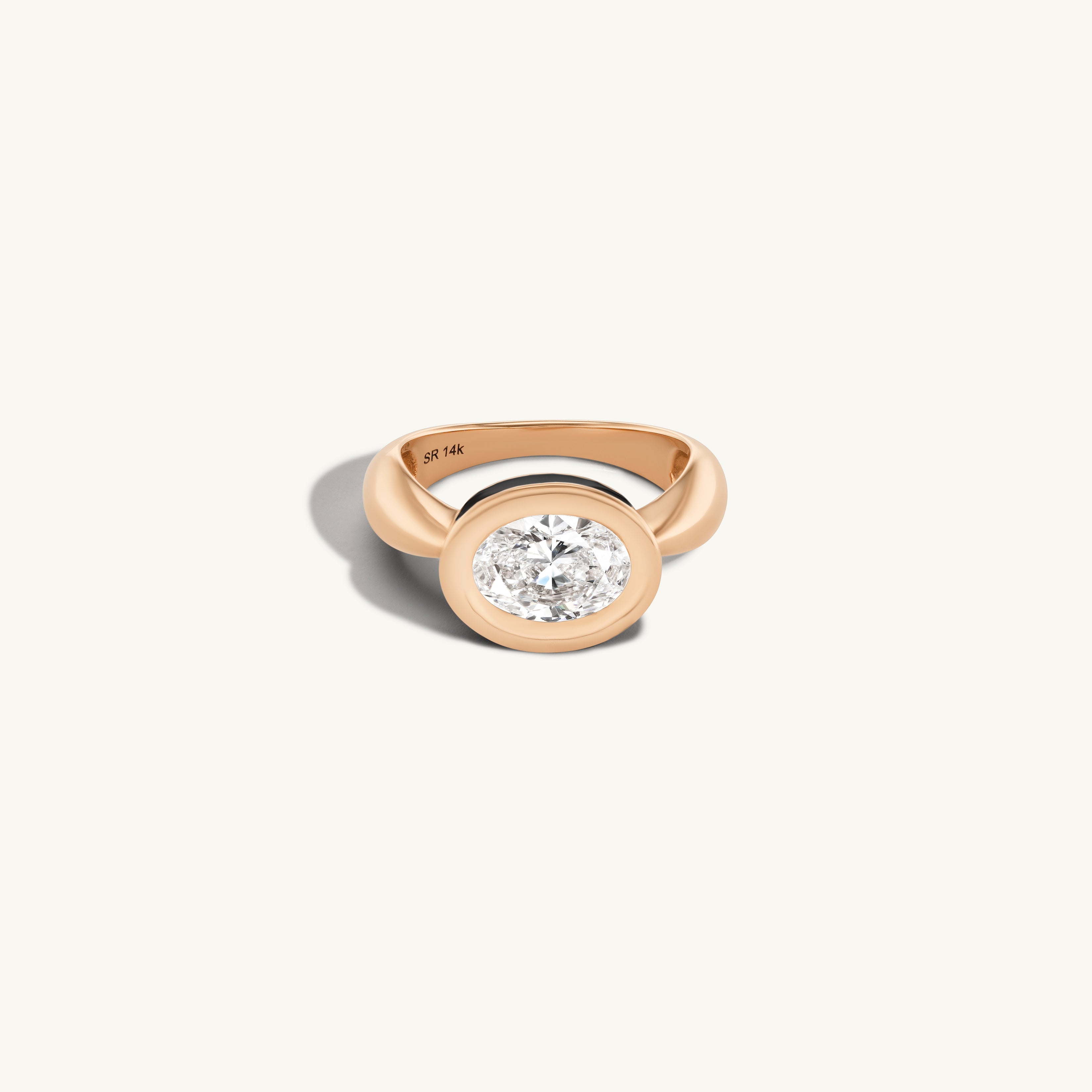 SRJ x ZM Oval Diamond and Enamel Ring