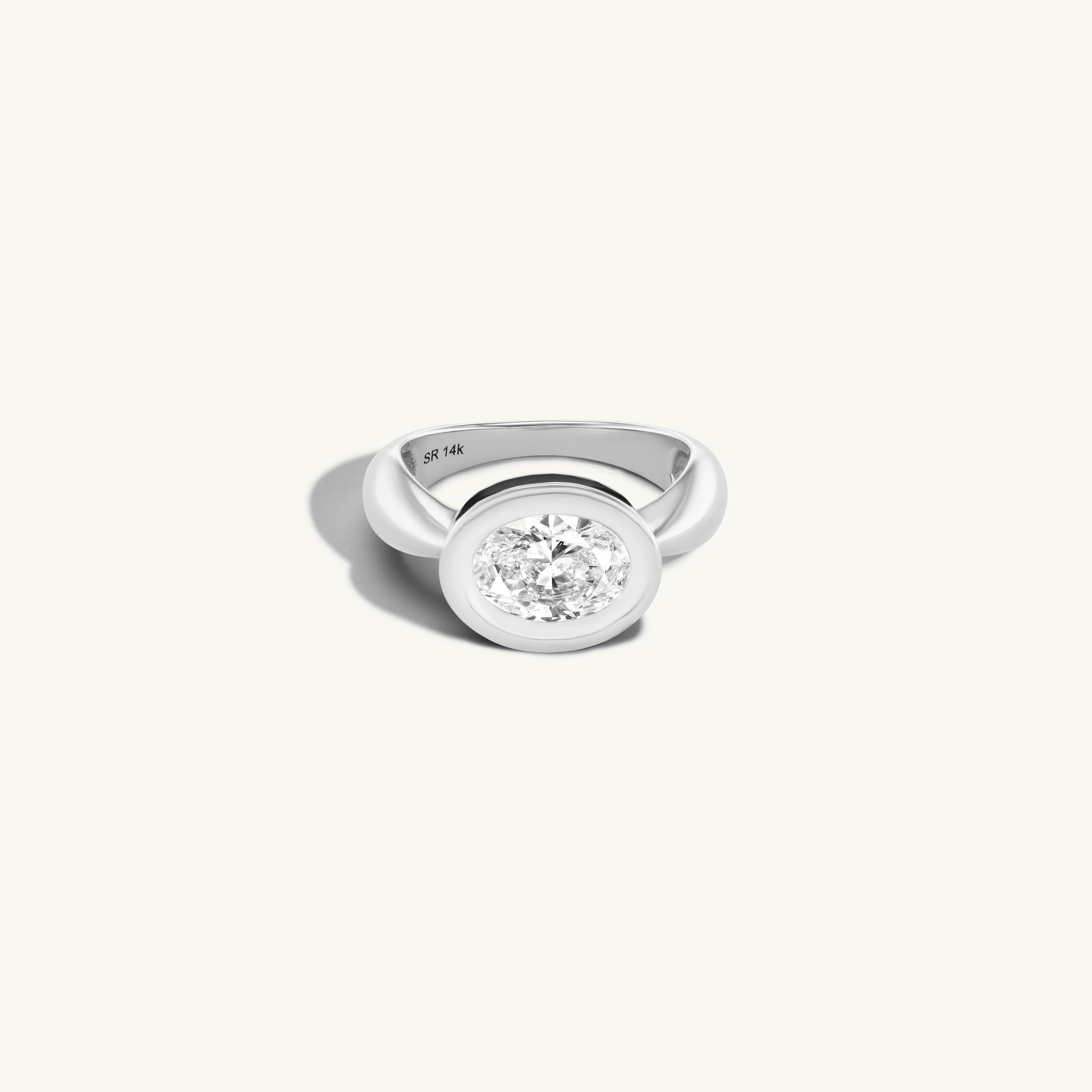 SRJ x ZM Oval Diamond and Enamel Ring