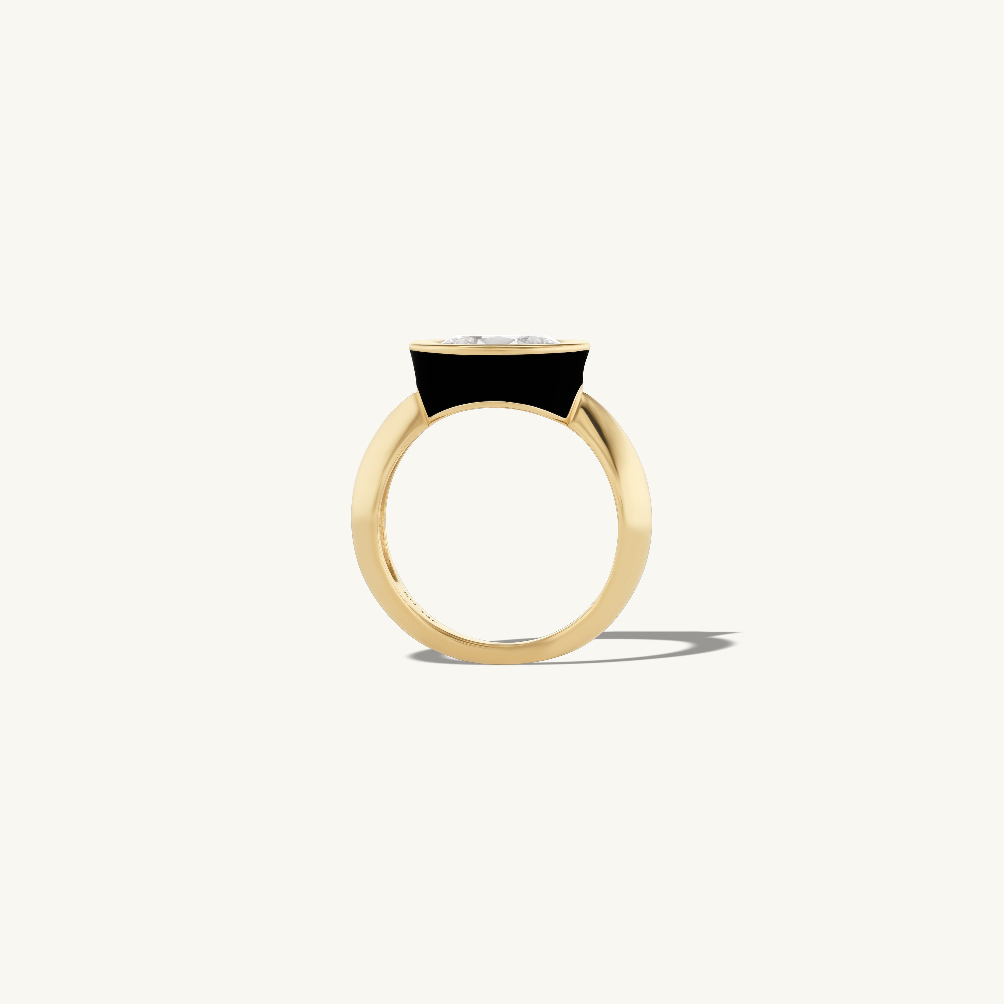 SRJ x ZM Oval Diamond and Enamel Ring