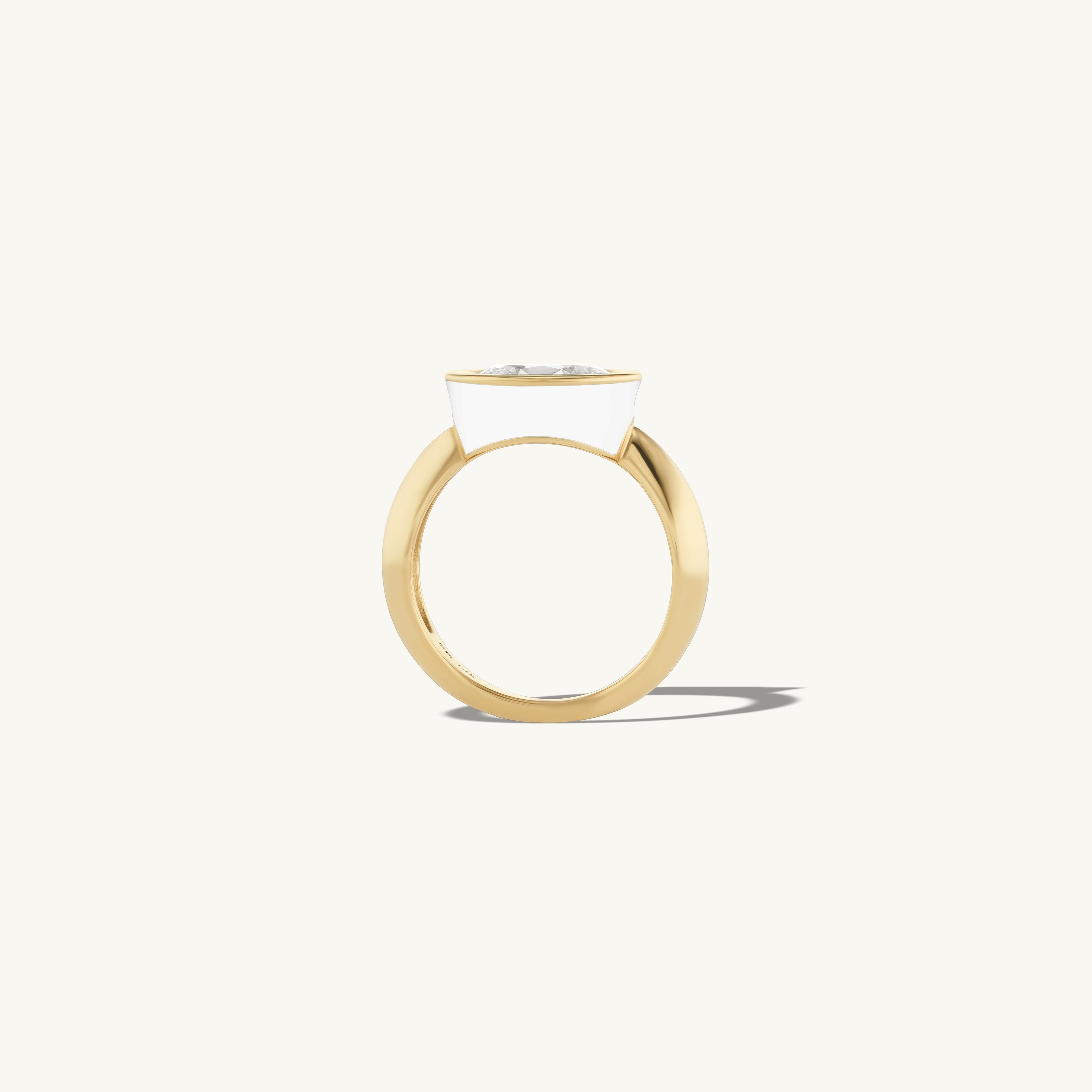SRJ x ZM Oval Diamond and Enamel Ring
