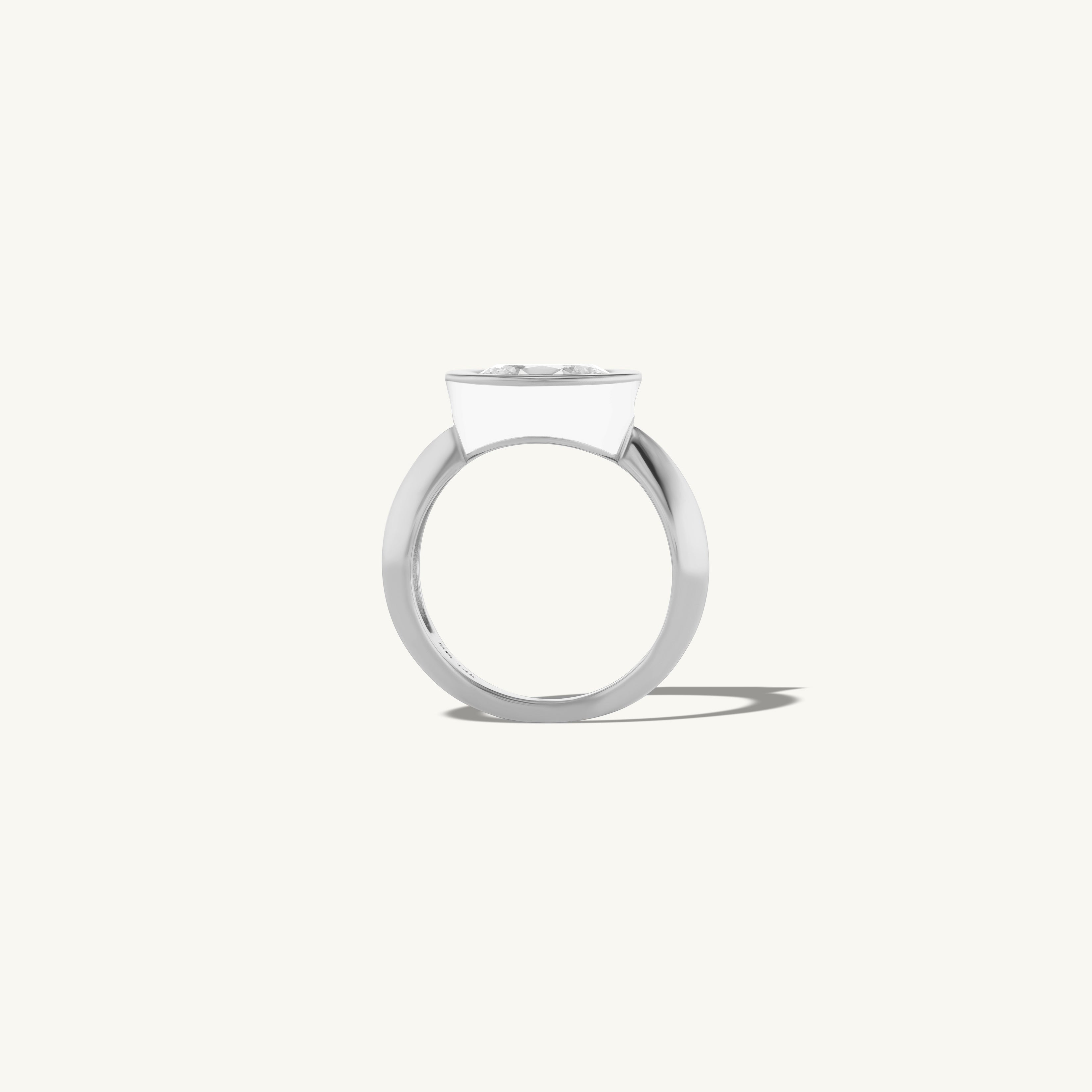 SRJ x ZM Oval Diamond and Enamel Ring