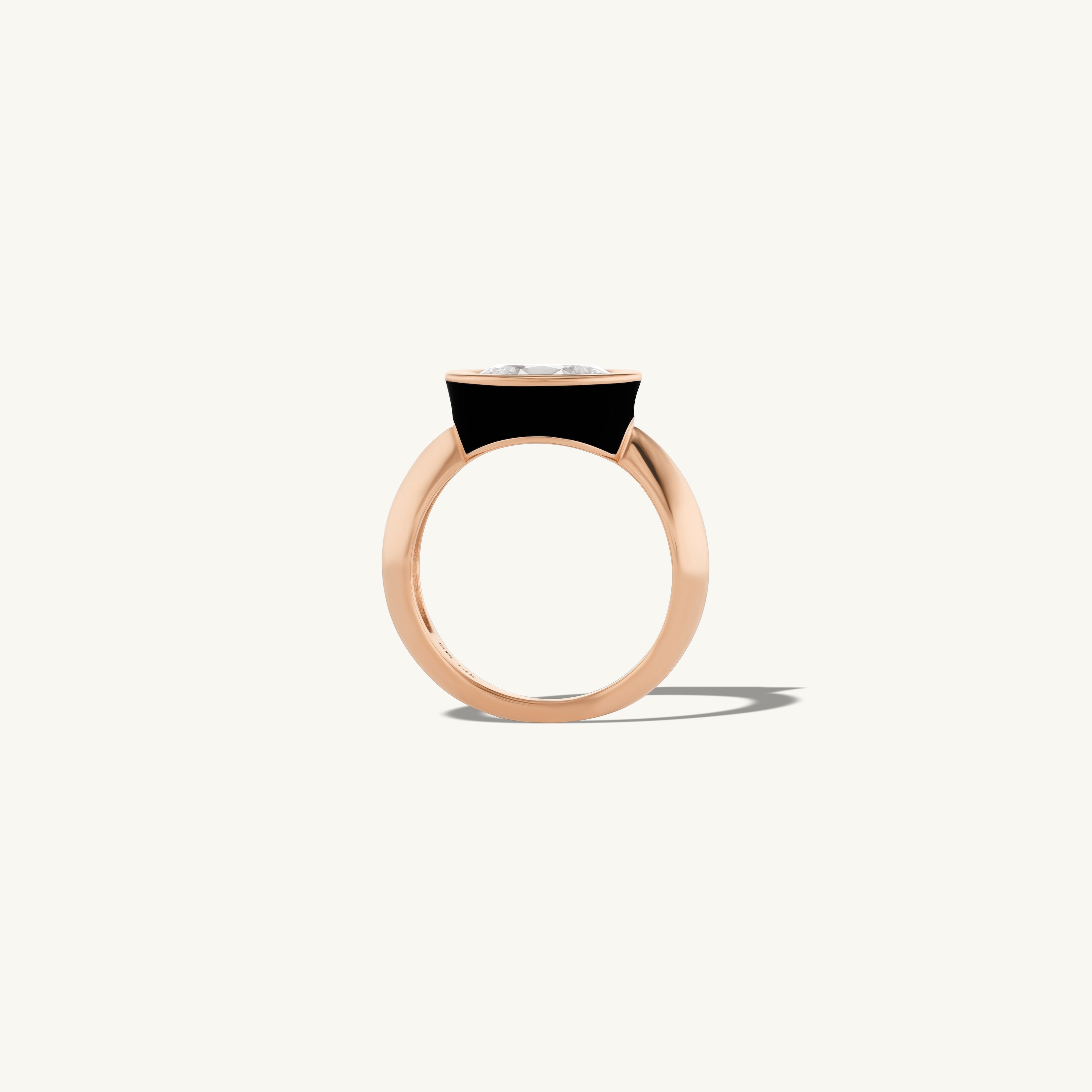 SRJ x ZM Oval Diamond and Enamel Ring