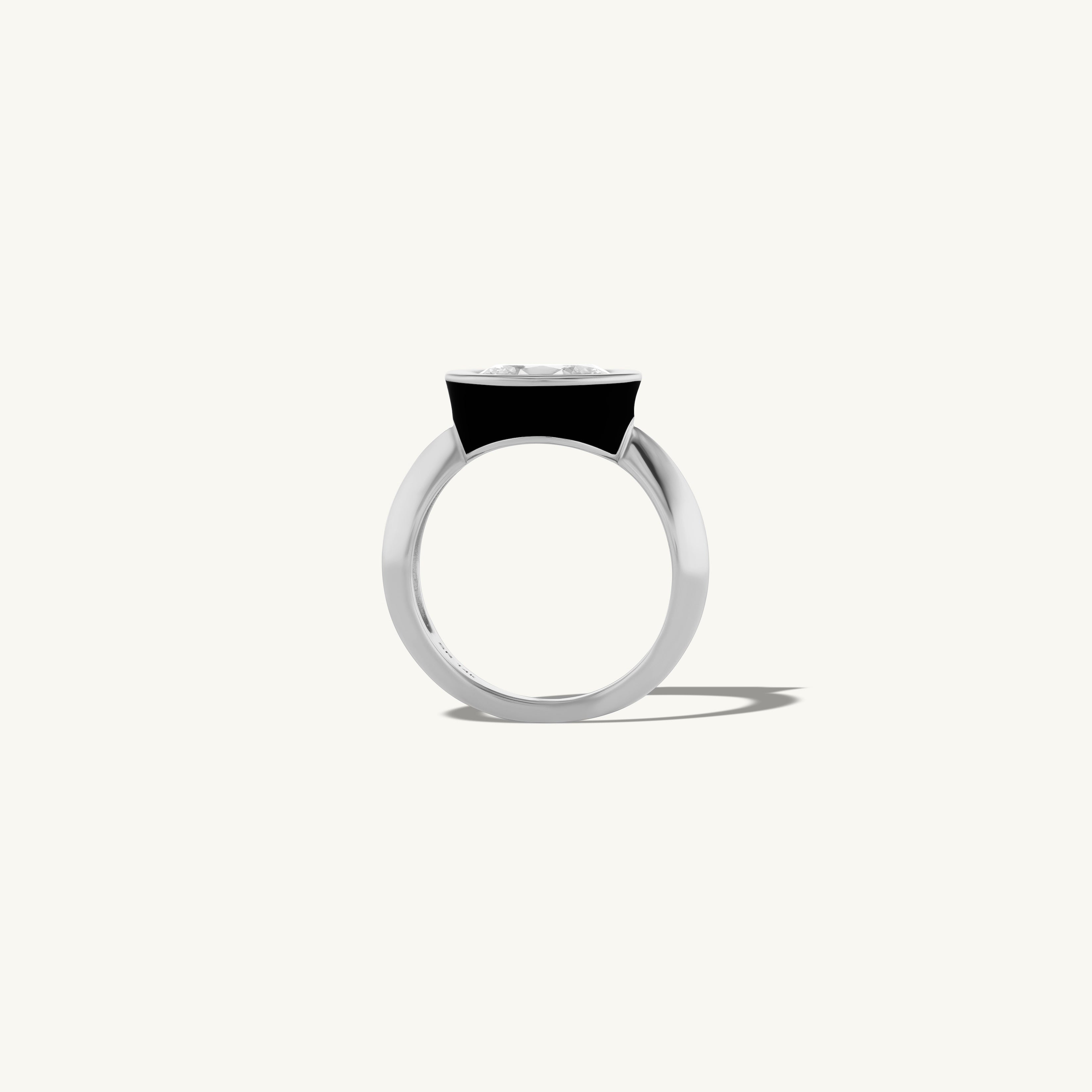 SRJ x ZM Oval Diamond and Enamel Ring