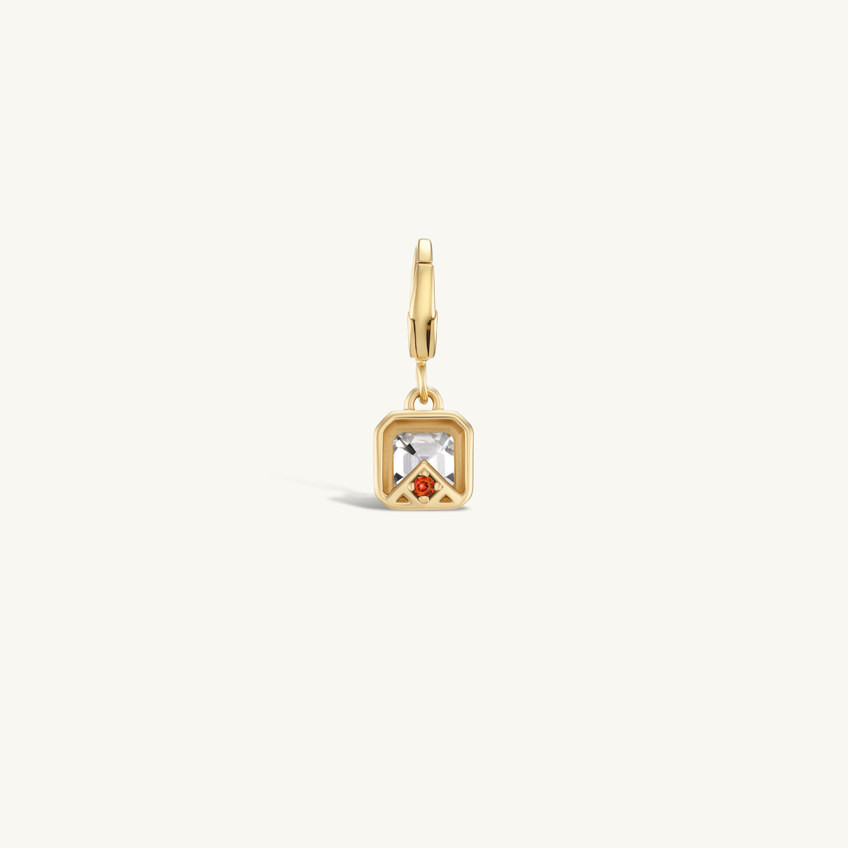 Asscher Bezel Charm