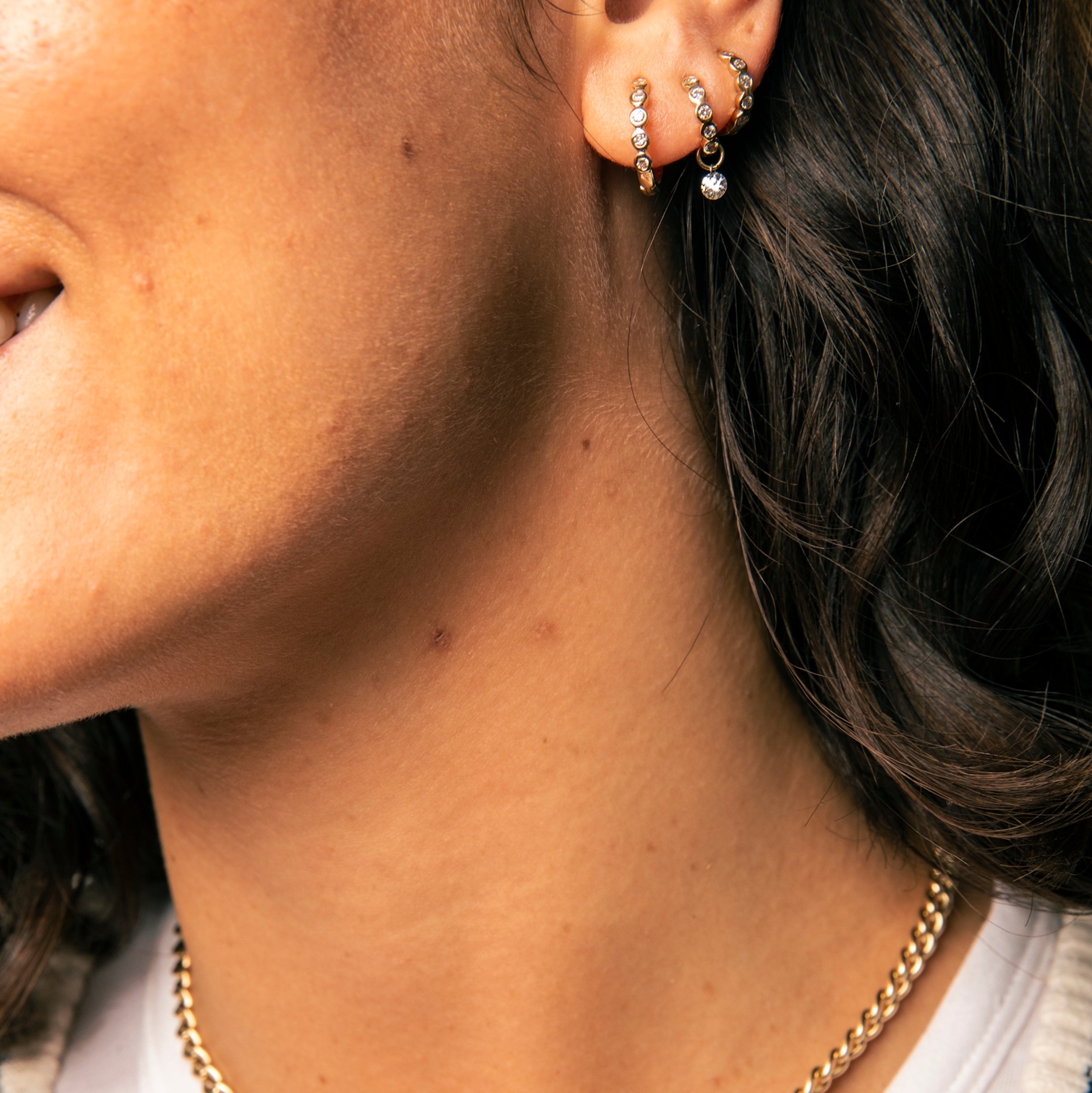 12mm Diamond Bezel Hoops