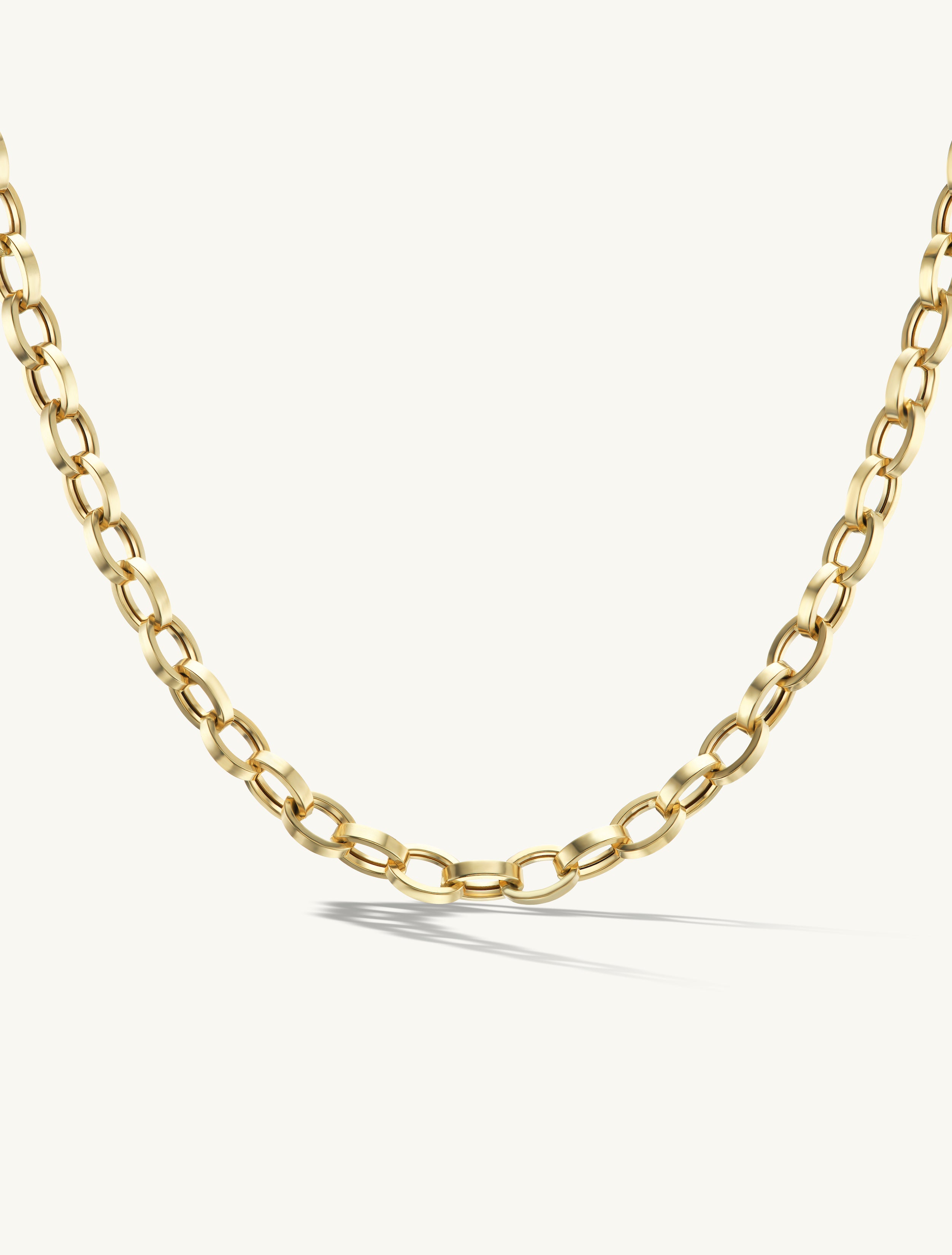 Chunky Flat Oval Chain Necklace
