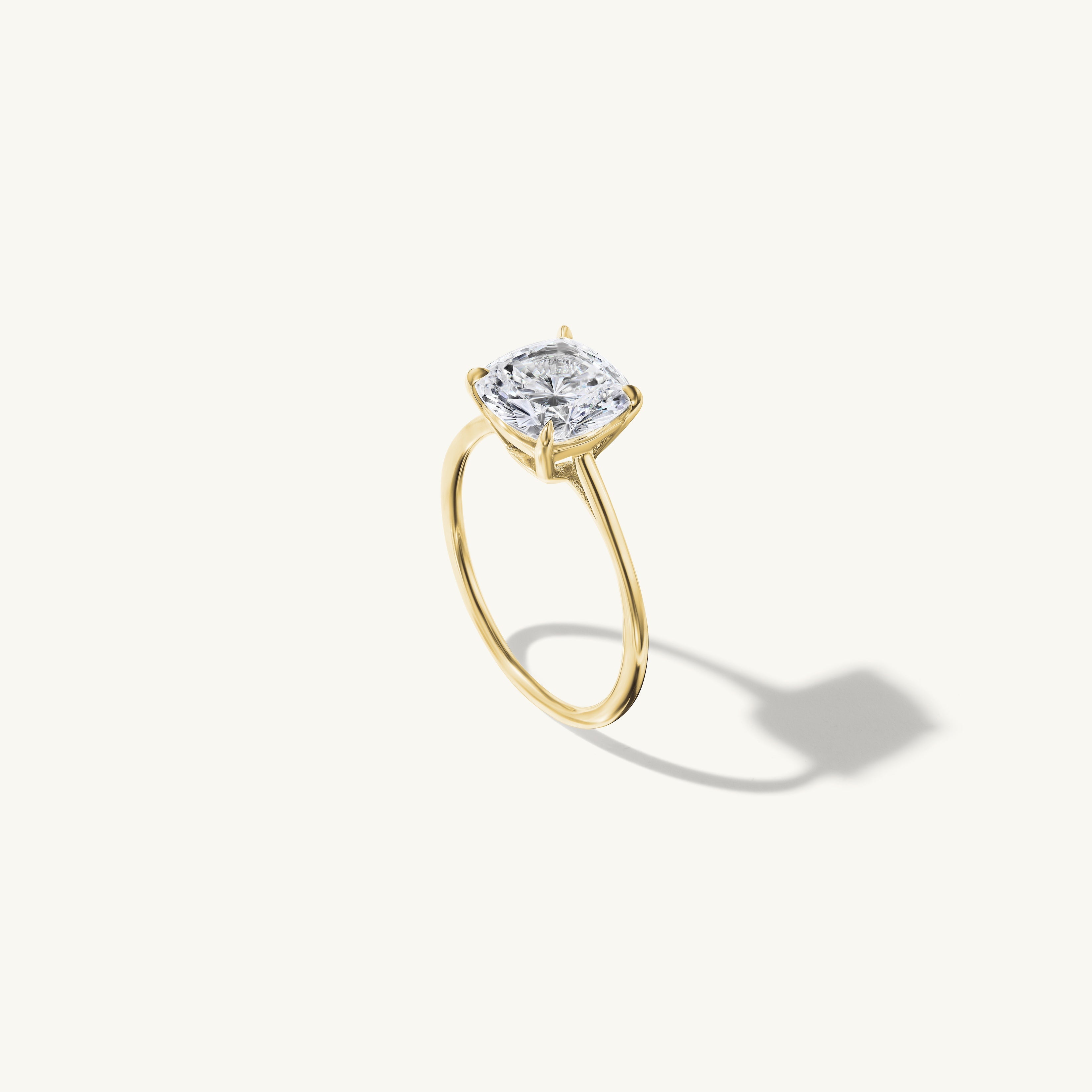 Floating Cushion Engagement Ring