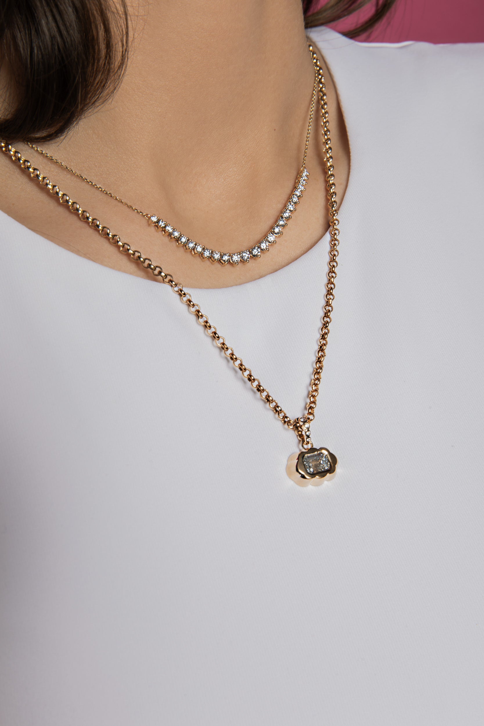 Graduating Diamond Tennis Necklace