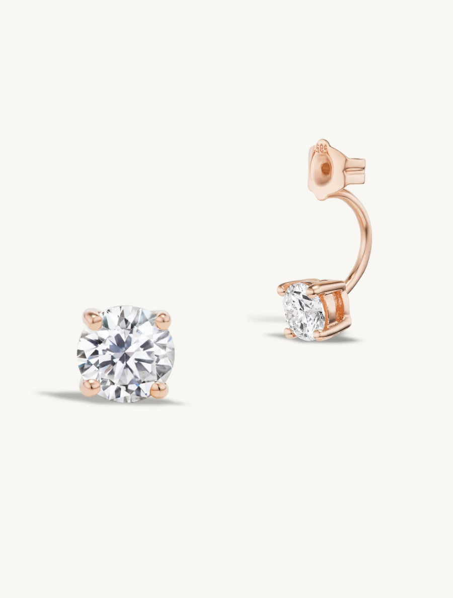 Diamond Studs with Diamond Earring Jacket Pair