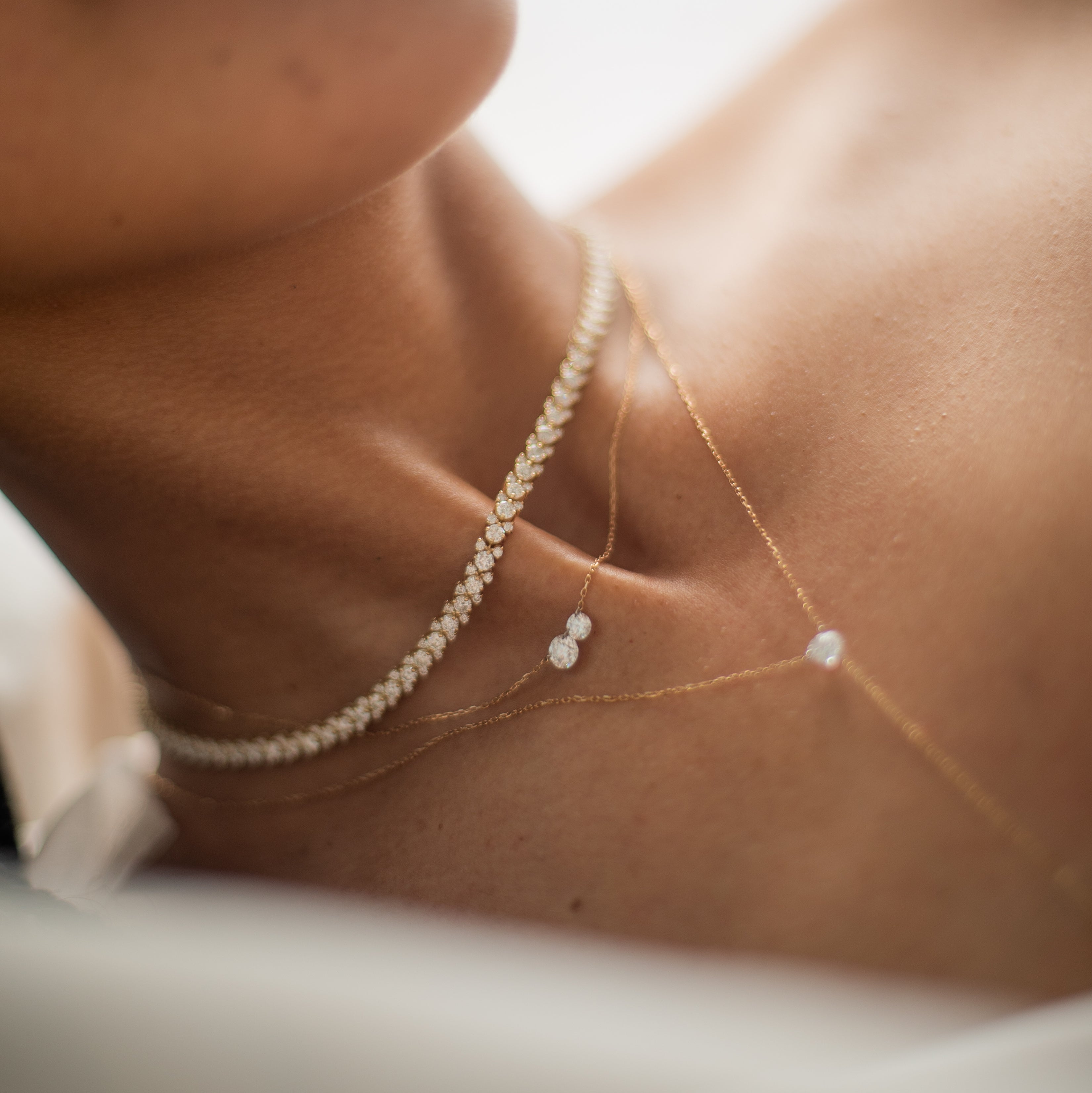 Pierced Diamond Lariat