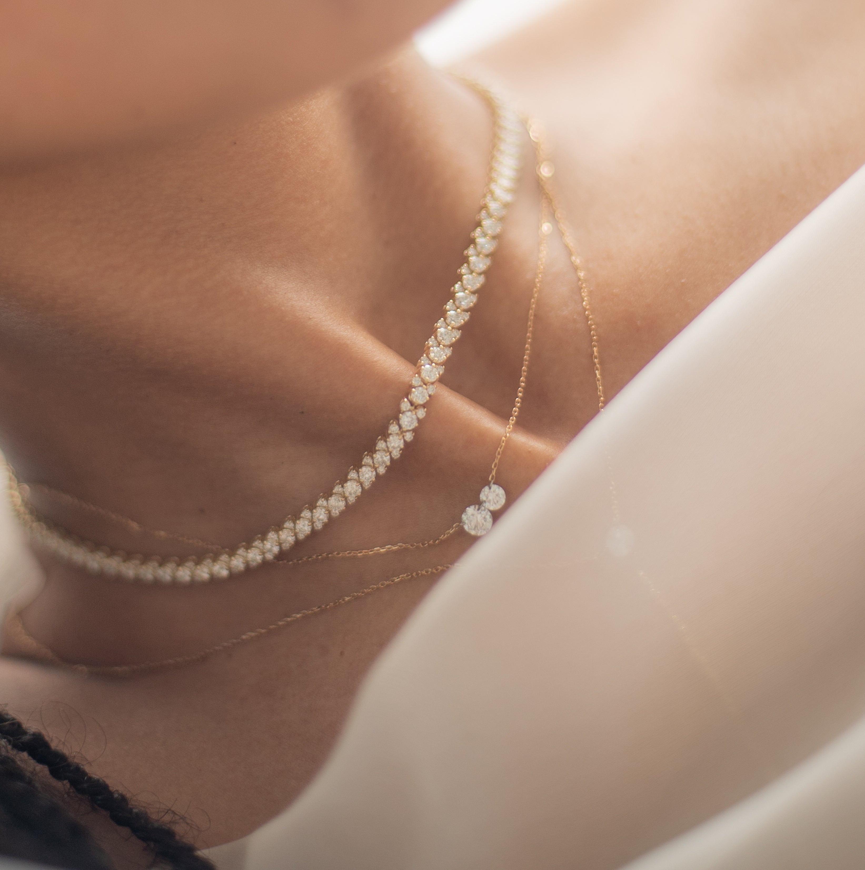 Pierced Diamond Twin Necklace