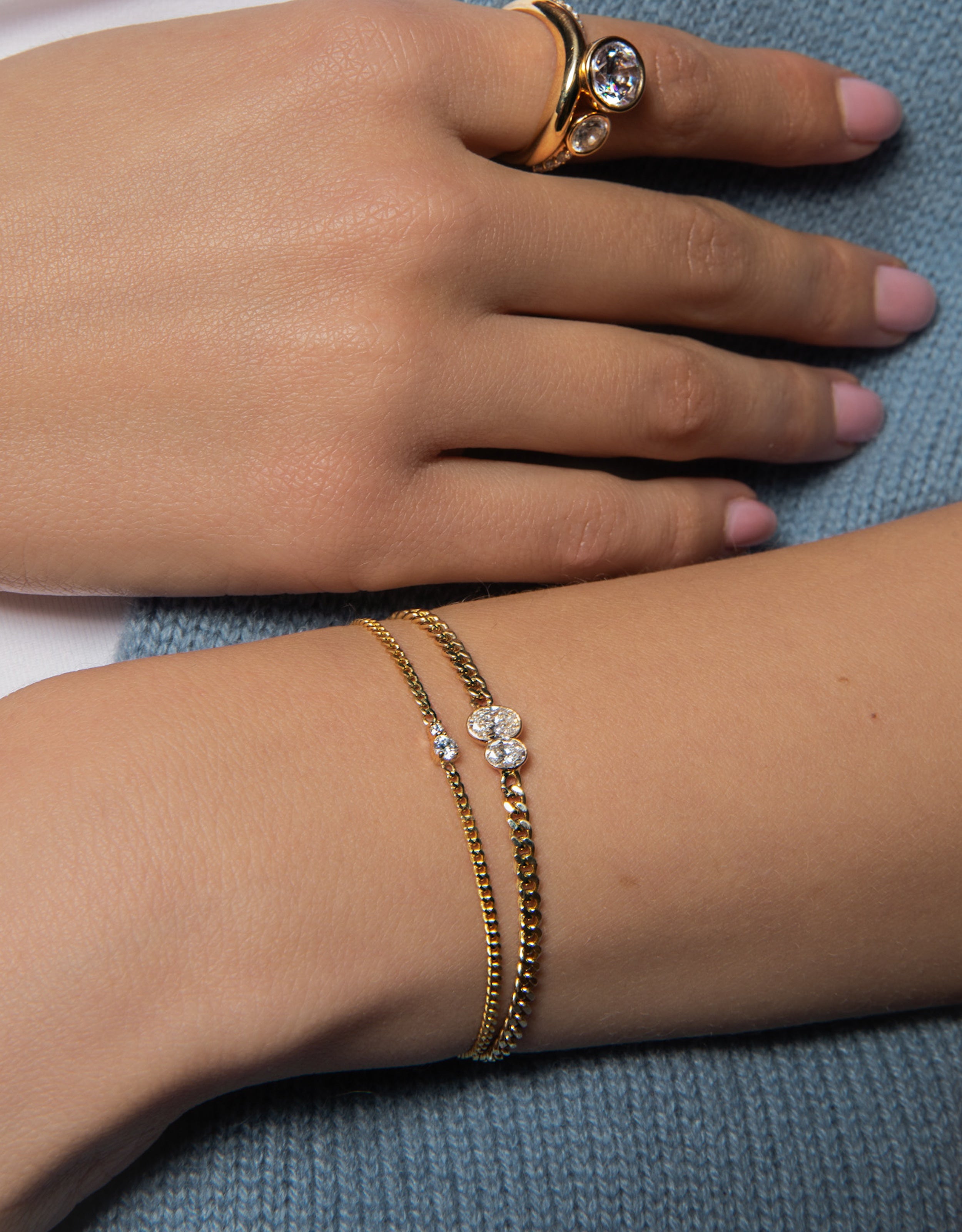 Double Diamond Chain Bracelet