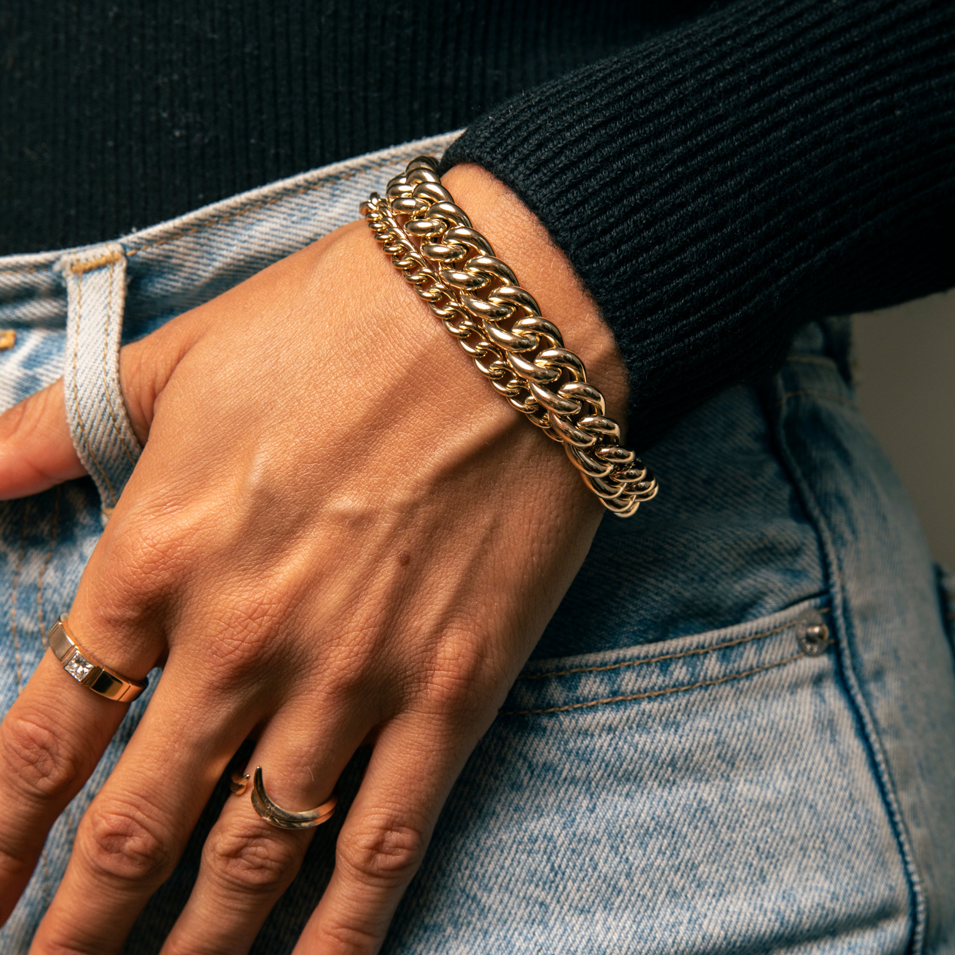 Elongated Cuban Chain Bracelet