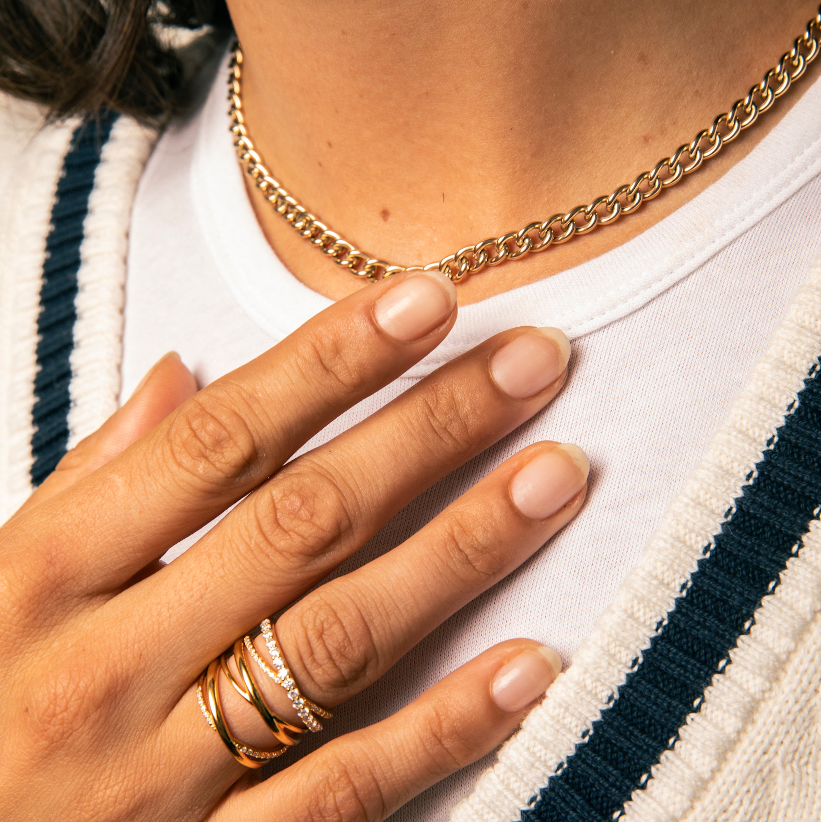 Full Pave Crossover Ring Try-On