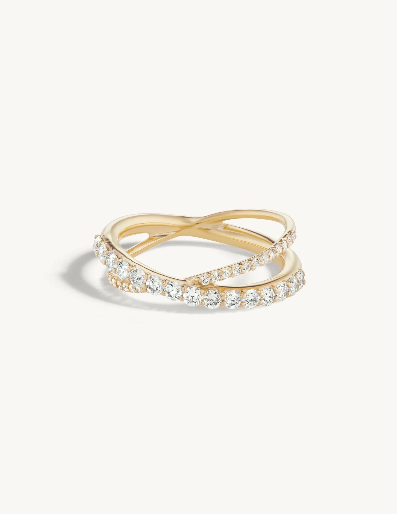 Full Pave Crossover Ring Try-On
