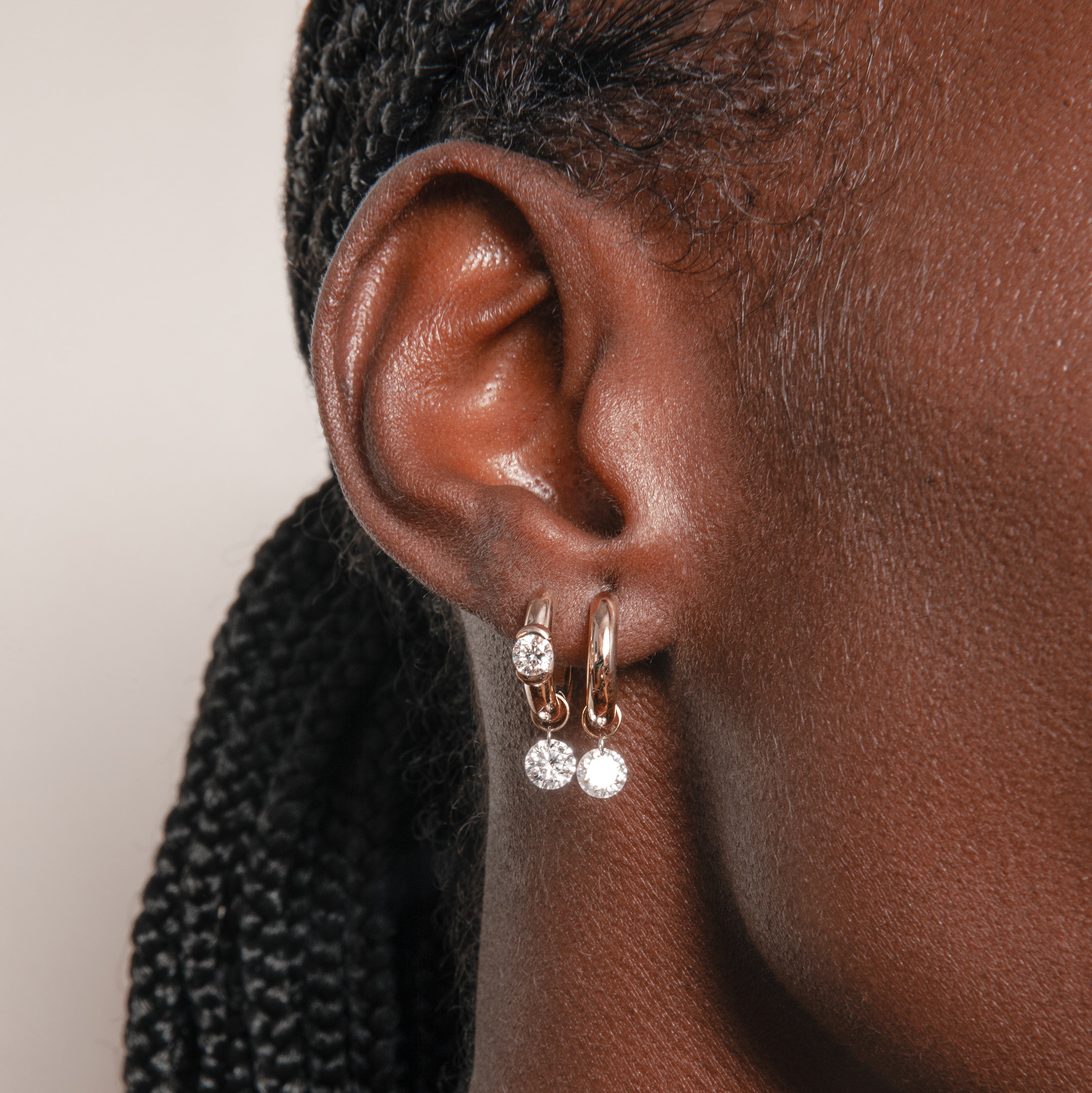 Sunrise Hoop with Diamond