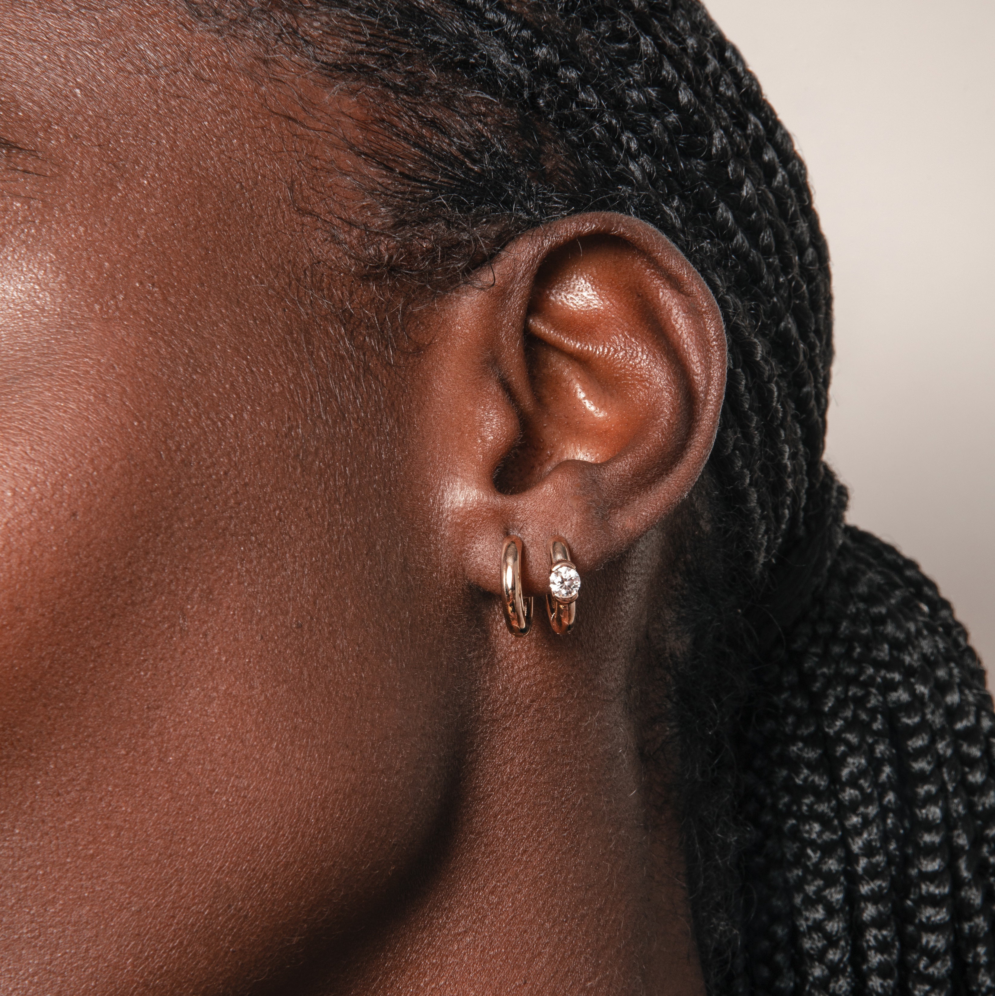 Sunrise Hoop with Diamond