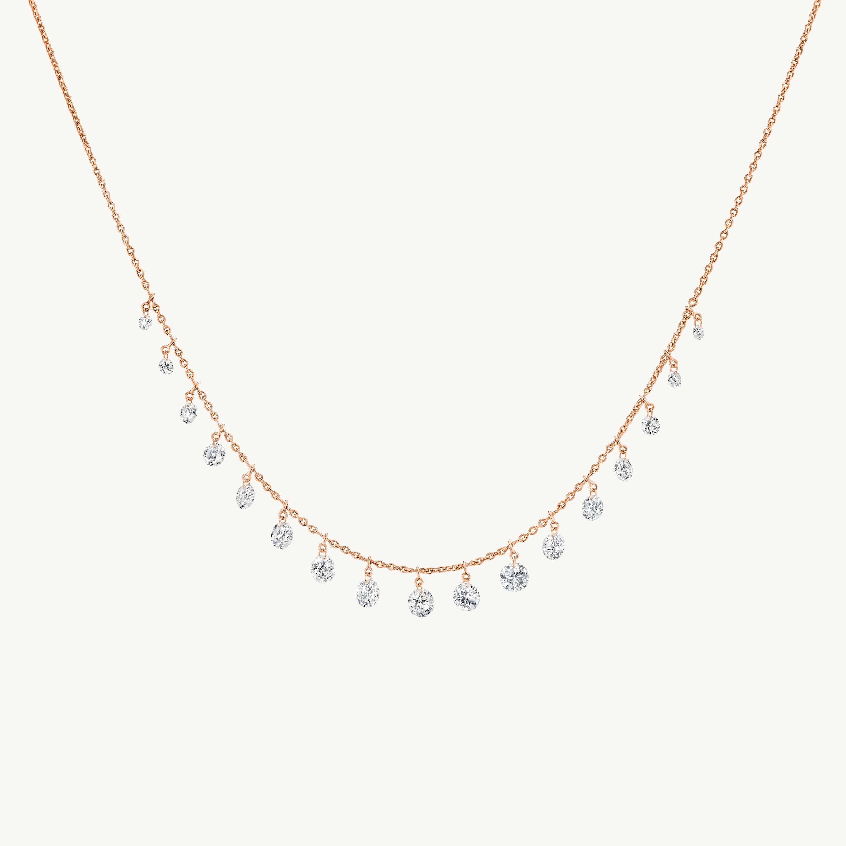 Graduating Pierced Diamond Necklace