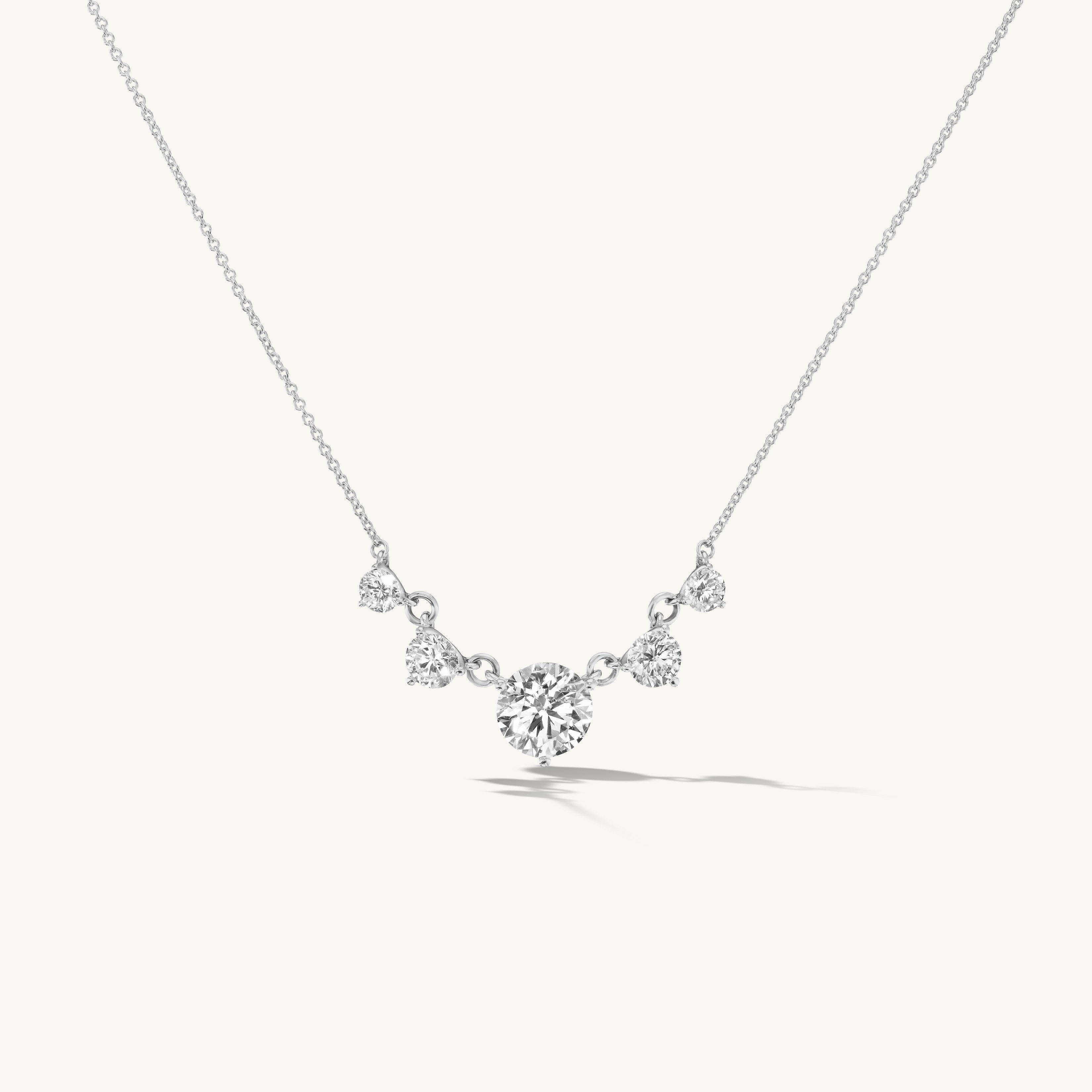 Graduating Diamond Fluted Necklace